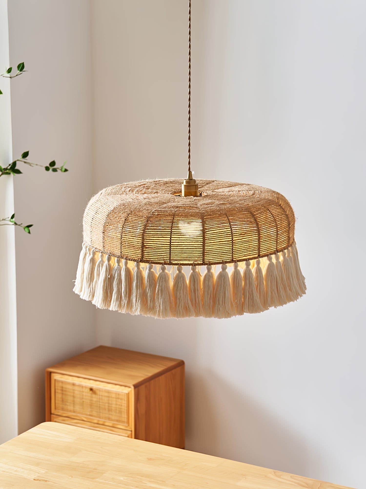Boho Handgewebt Jute Pendelleuchte Leuchte-Letslighting