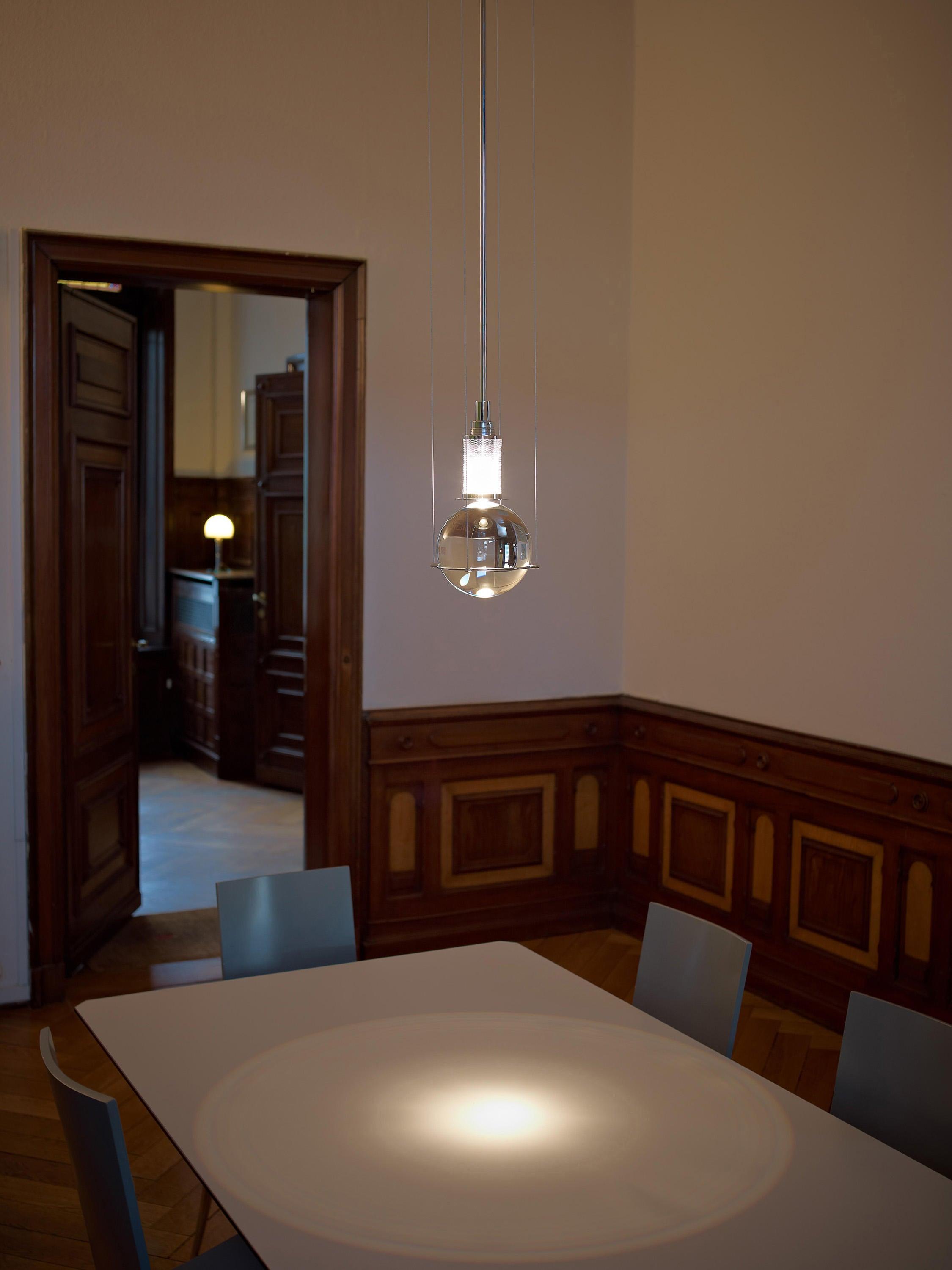 Solara Pendelleuchte mit Kristall, höhenverstellbar-Letslighting