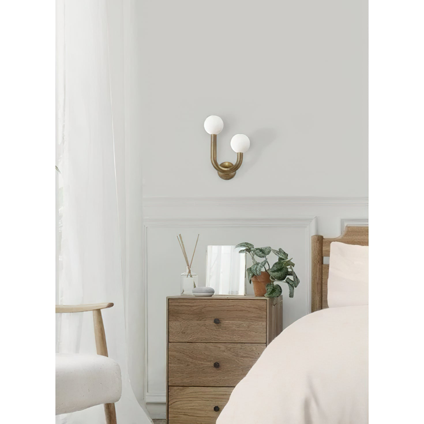 Zoshaos Moderne Wandleuchte aus Messing und Glas-Letslighting