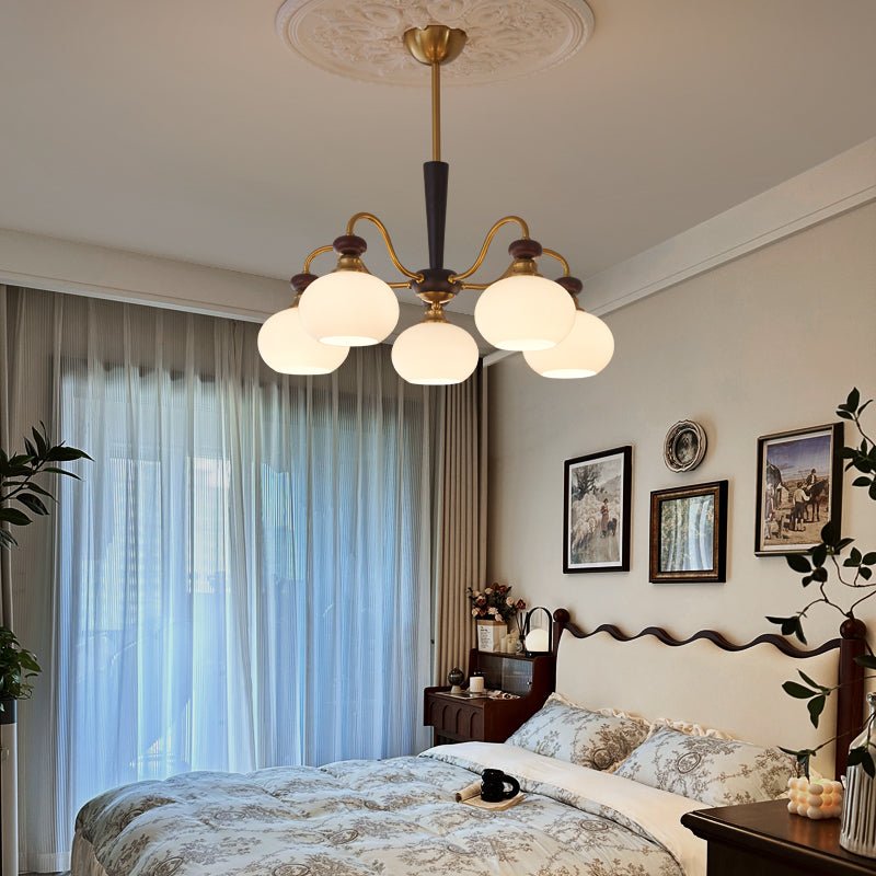 Calaeila Traditionelle Eleganz Kugel Holz Glas Kronleuchter-Letslighting