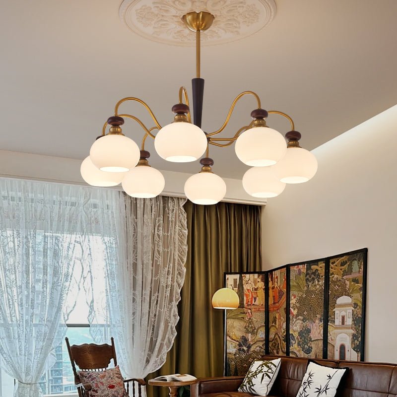 Calaeila Traditionelle Eleganz Kugel Holz Glas Kronleuchter-Letslighting