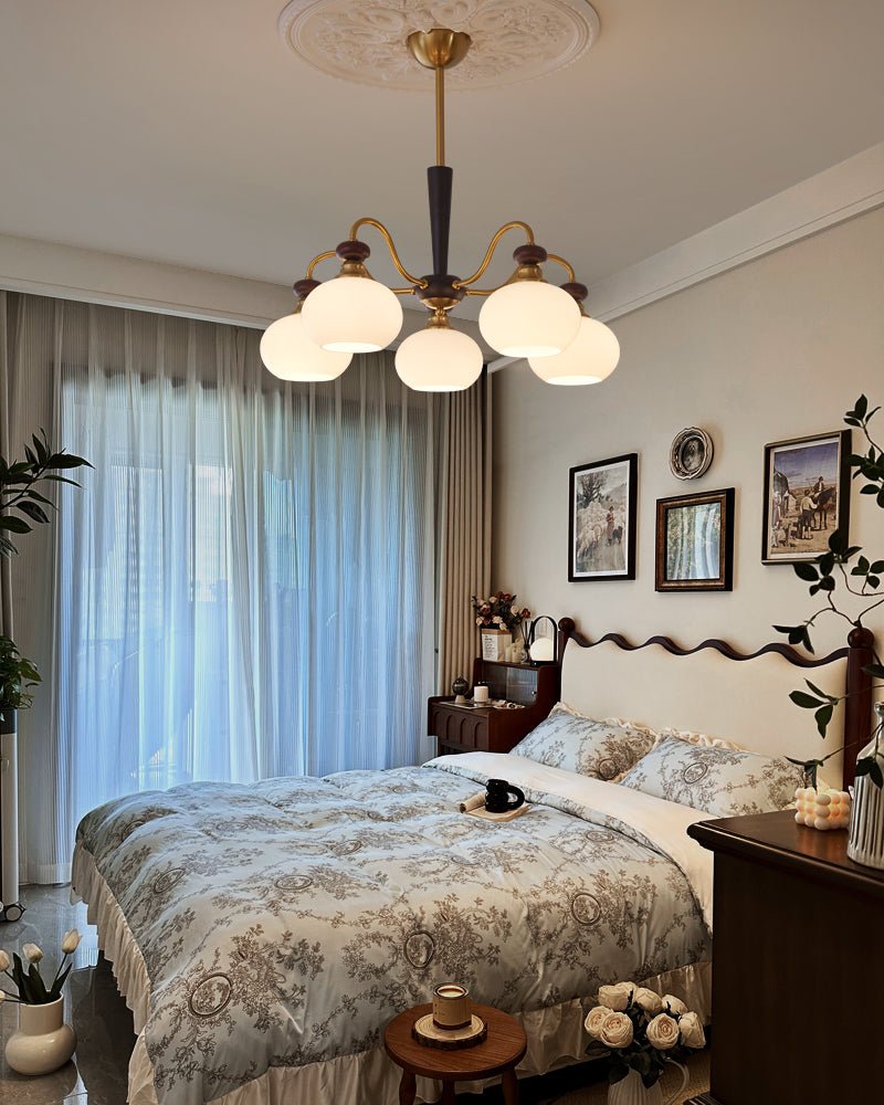 Calaeila Traditionelle Eleganz Kugel Holz Glas Kronleuchter-Letslighting