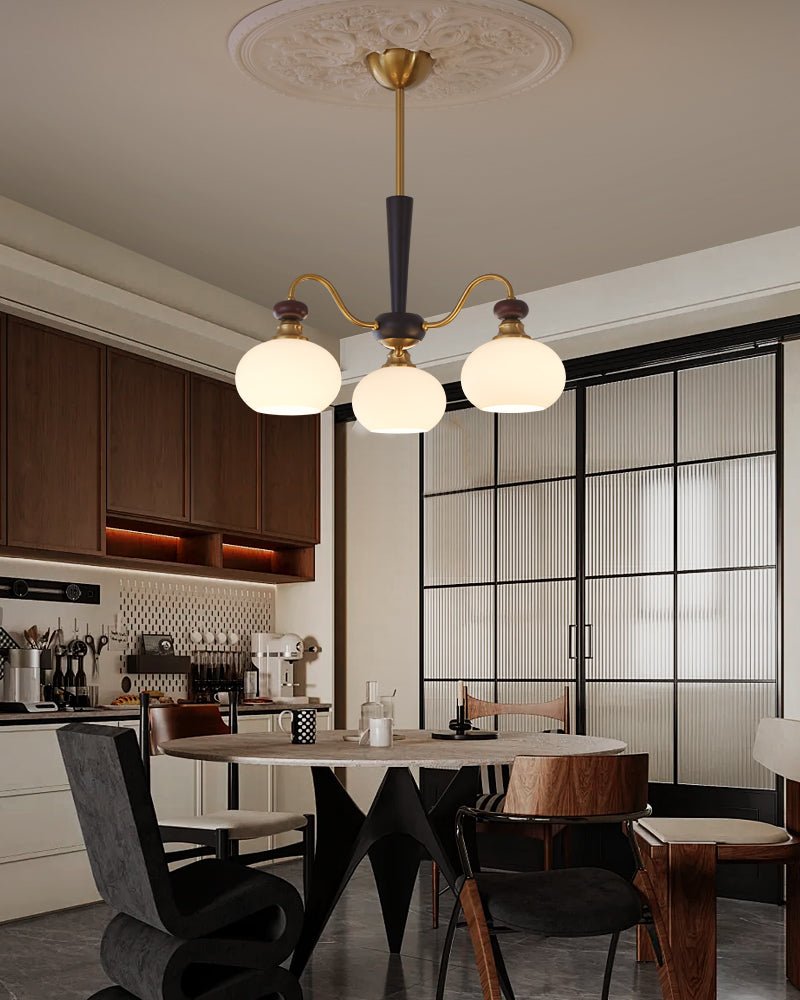 Calaeila Traditionelle Eleganz Kugel Holz Glas Kronleuchter-Letslighting