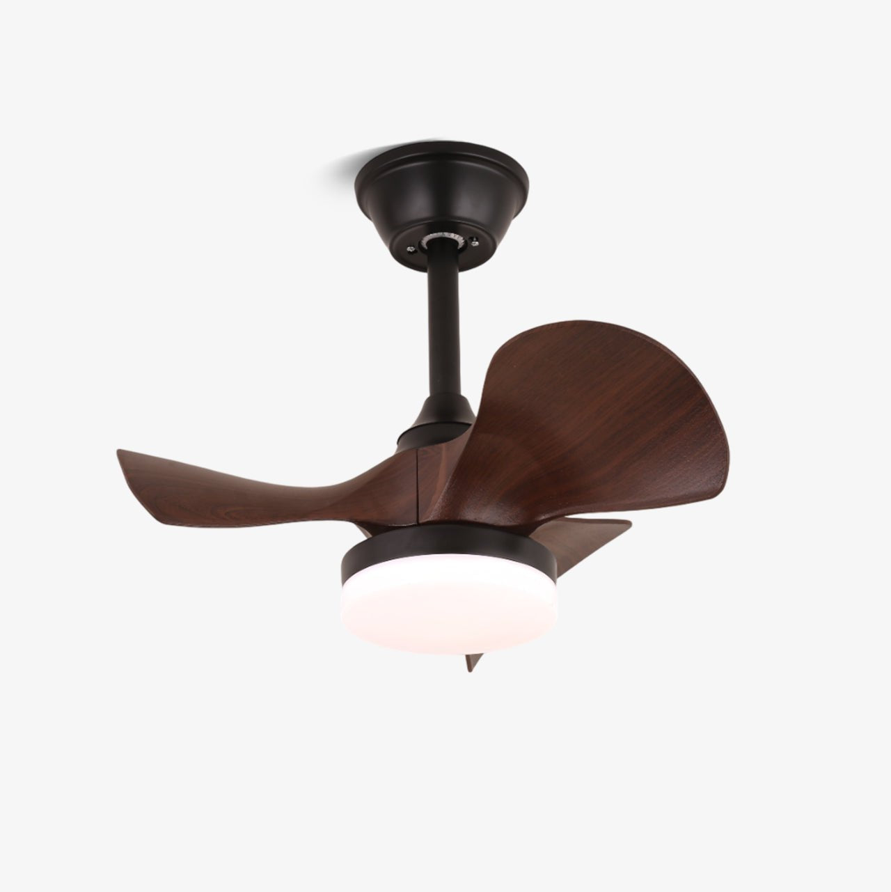 Neriah Moderner Deckenventilator mit Holzoptik und Beleuchtung