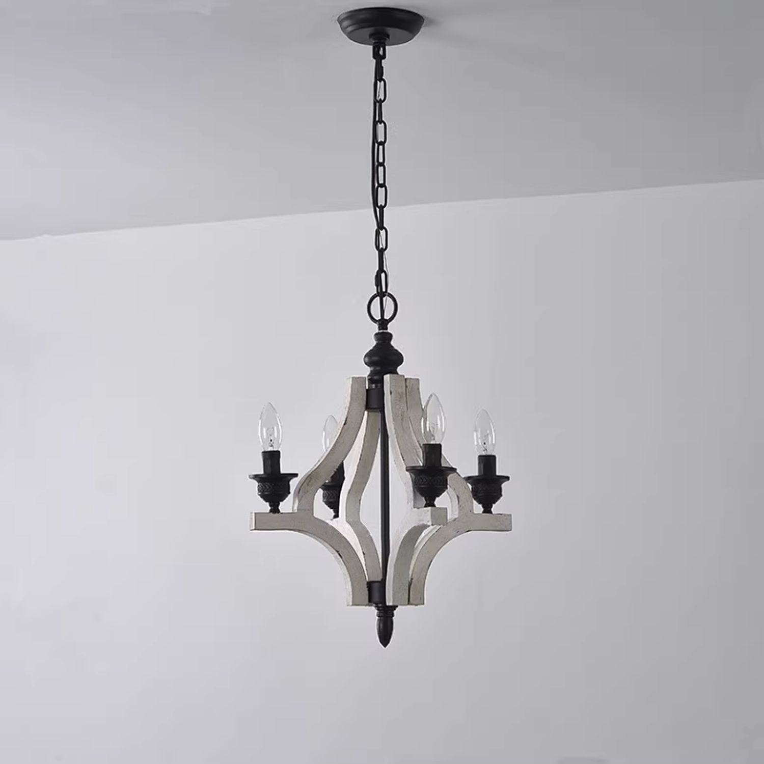 Ephaos Industrieller Vintage Kronleuchter aus Holz-Letslighting