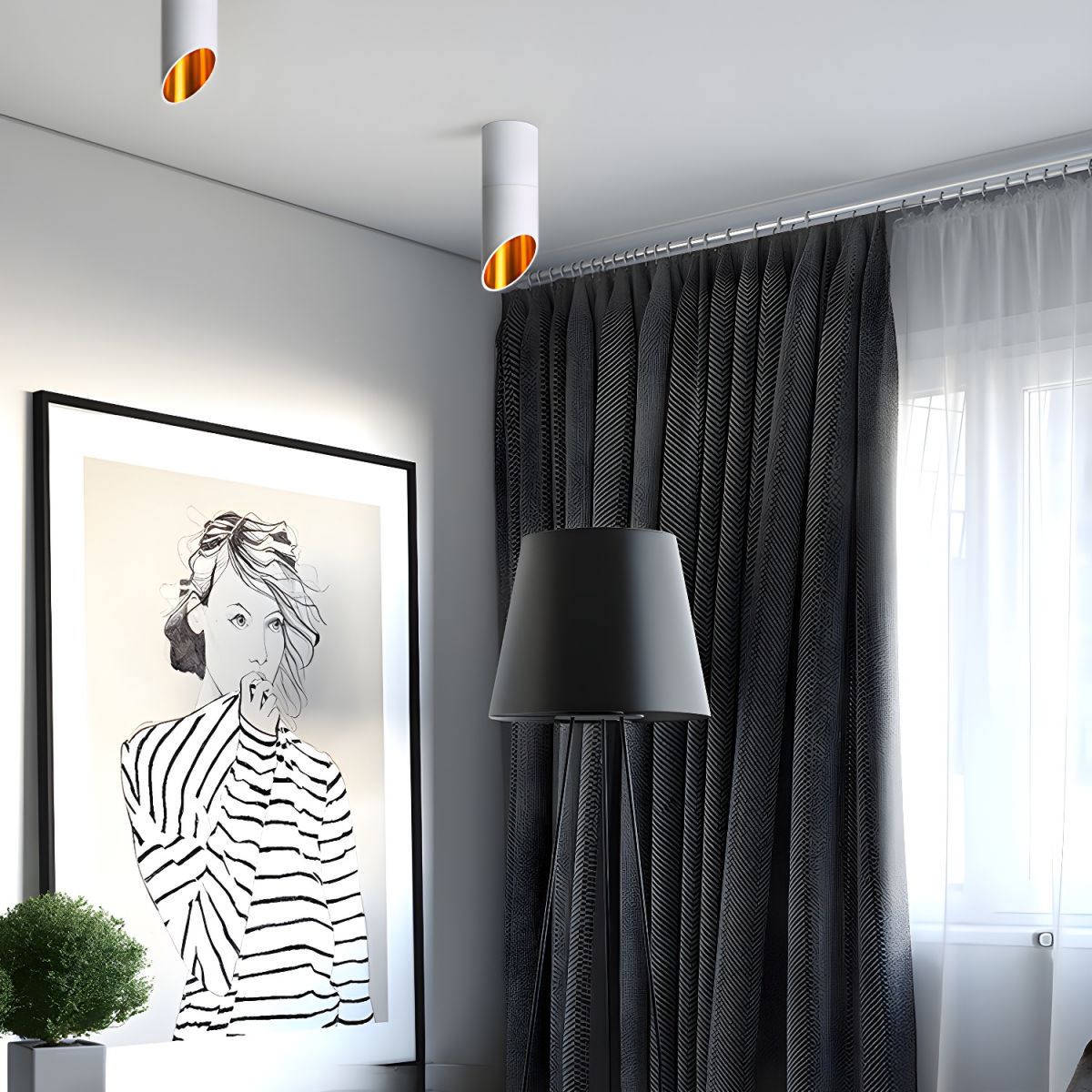 Lyvyneth Modernes minimalistisches Röhren-Oberflächen-Downlight-Letslighting