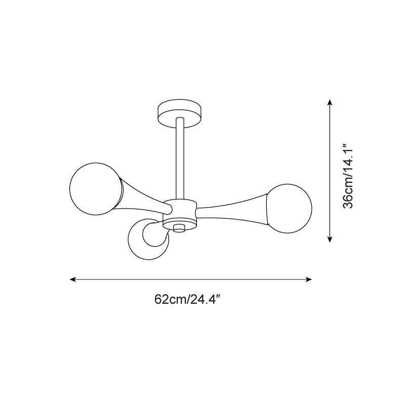 Ritta Flush Mount Ceiling Light Wood Travertine - Letslighting