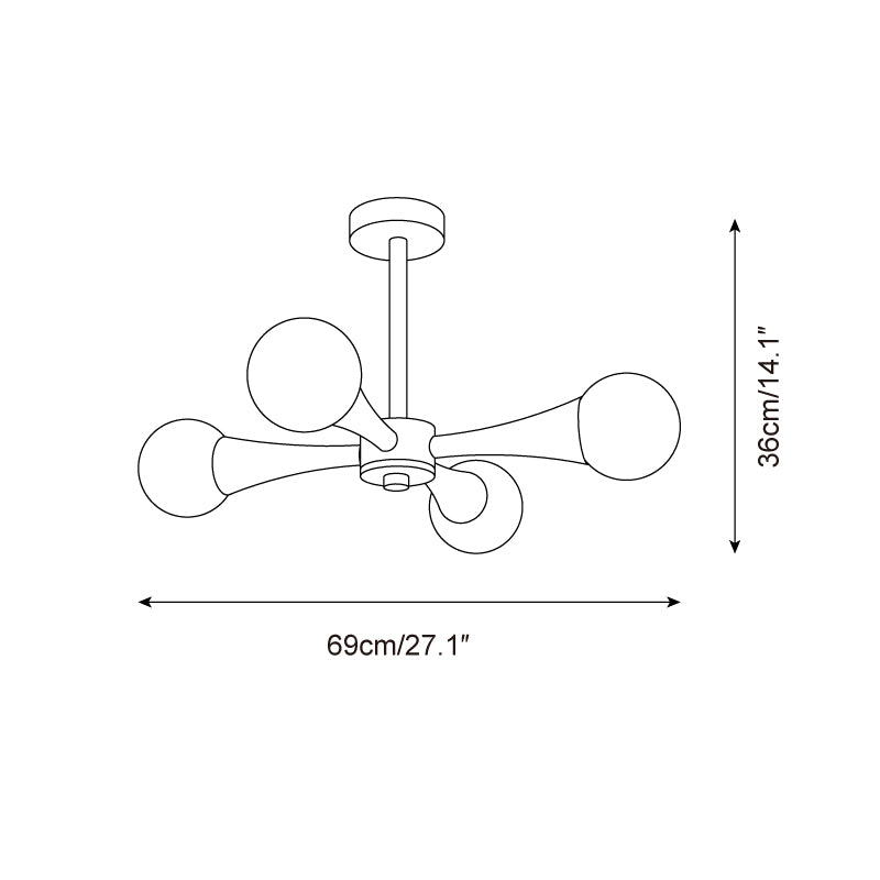 Ritta Flush Mount Ceiling Light Wood Travertine - Letslighting