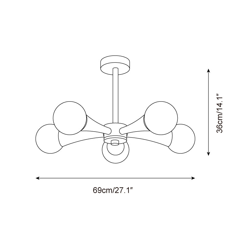 Ritta Flush Mount Ceiling Light Wood Travertine - Letslighting