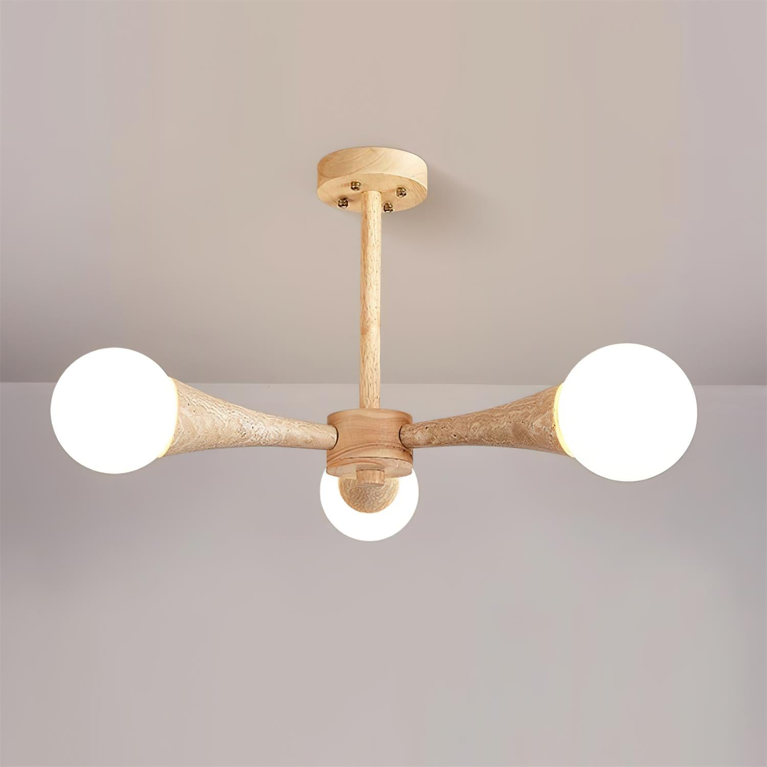 Ritta Flush Mount Ceiling Light Wood Travertine - Letslighting