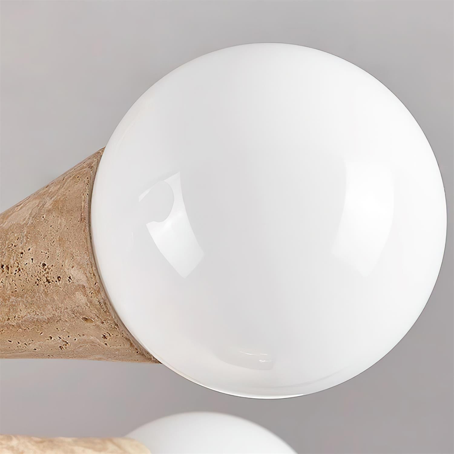 Ritta Flush Mount Ceiling Light Wood Travertine - Letslighting