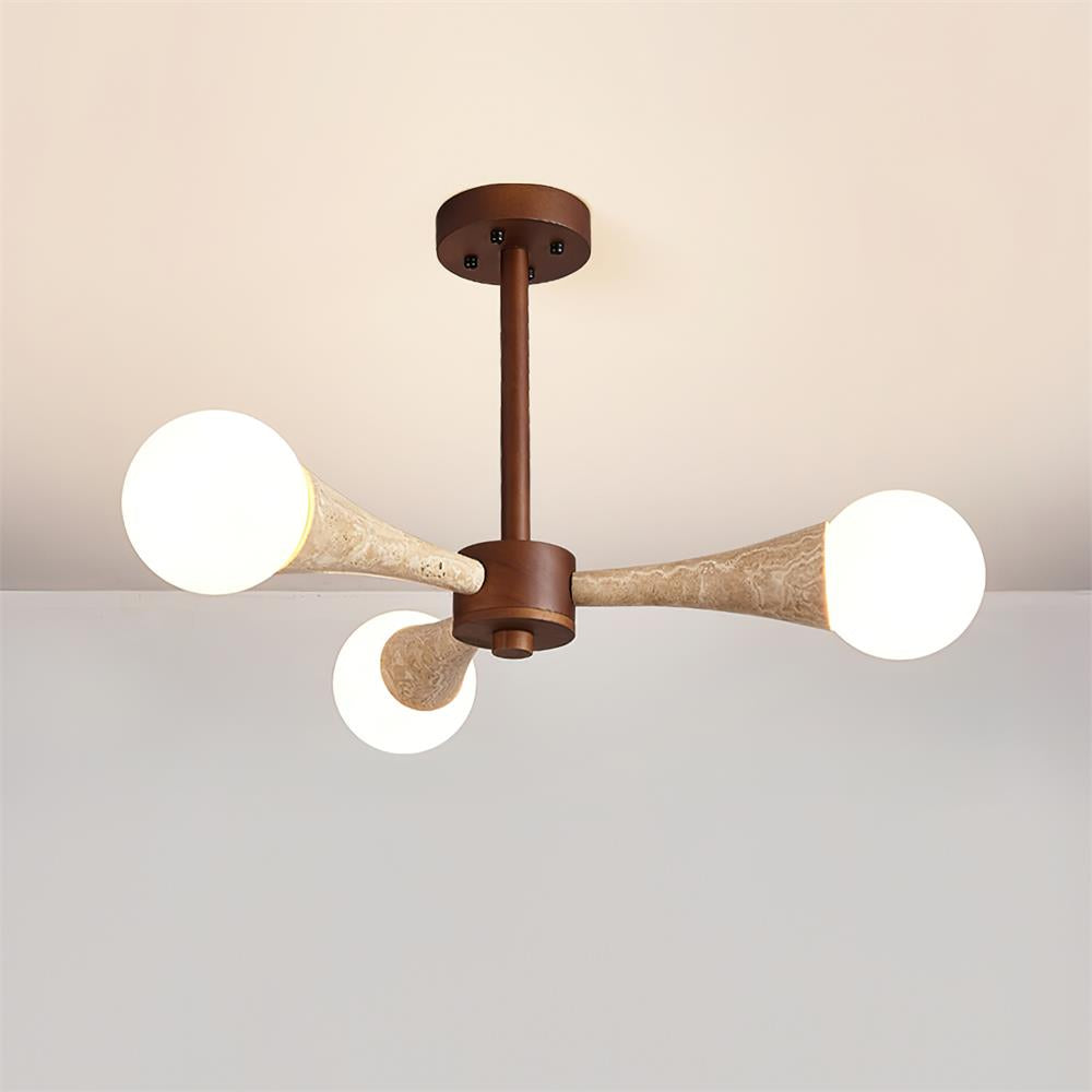 Ritta Flush Mount Ceiling Light Wood Travertine - Letslighting