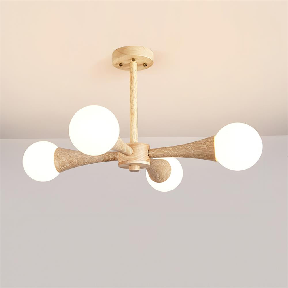 Ritta Flush Mount Ceiling Light Wood Travertine - Letslighting