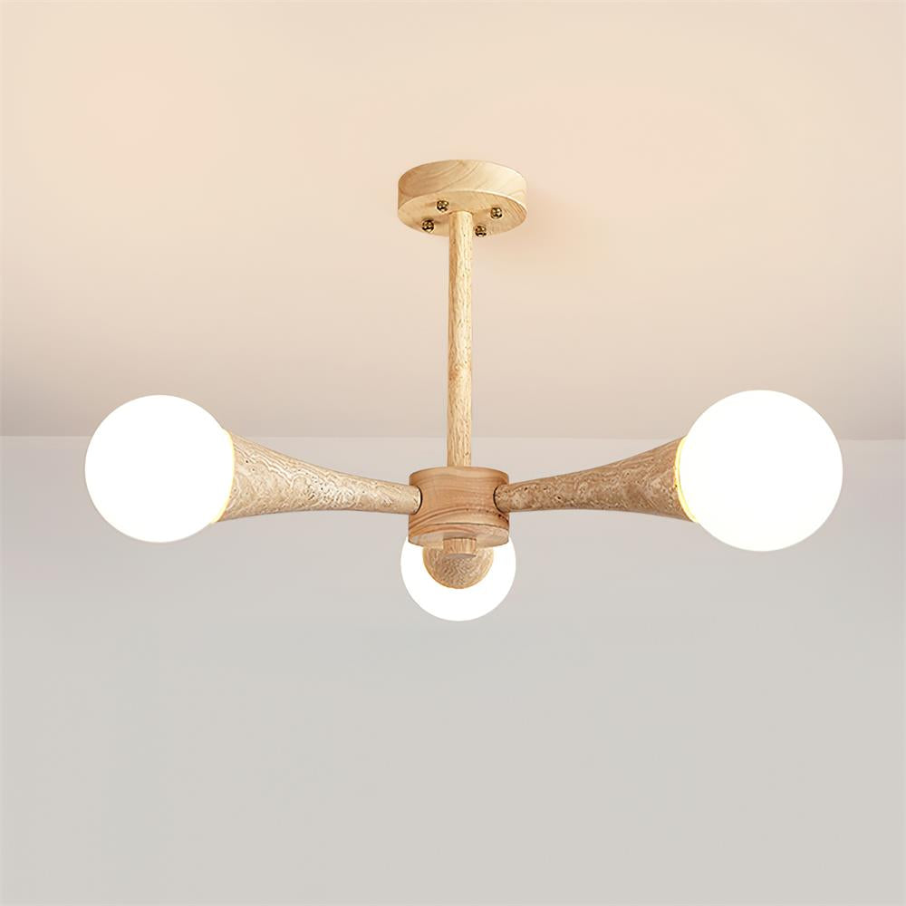 Ritta Flush Mount Ceiling Light Wood Travertine - Letslighting