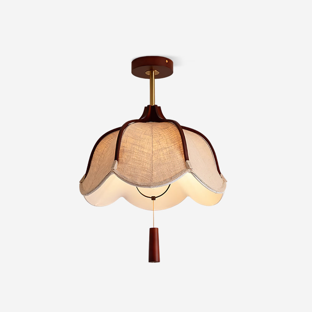 Givola Vintage Stoff Semi-Einbau Deckenleuchte-Letslighting