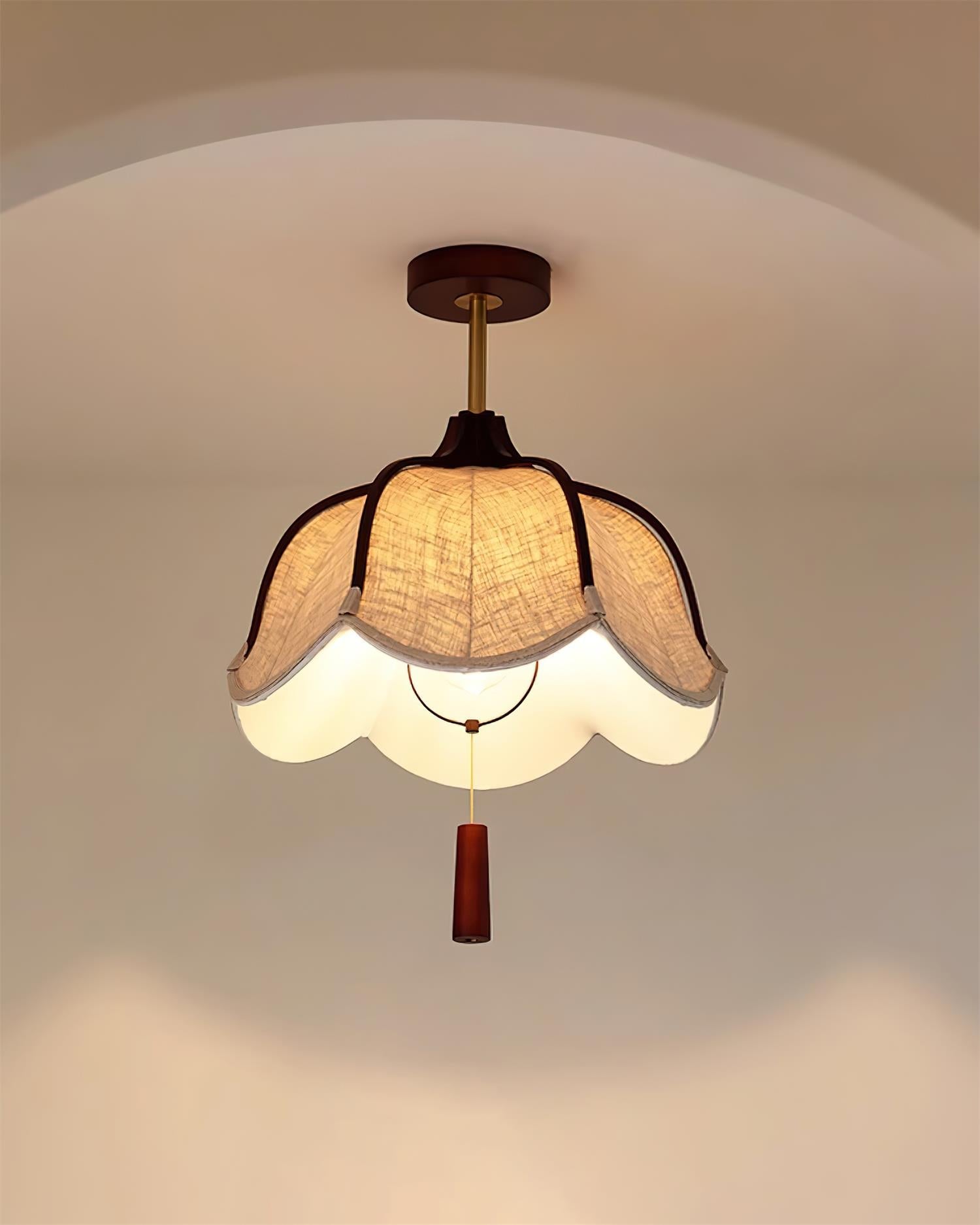 Givola Vintage Stoff Semi-Einbau Deckenleuchte-Letslighting