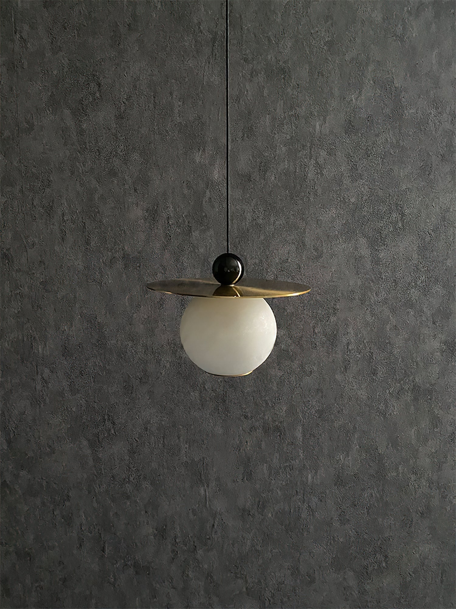 Alvarel Modern Minimalist Cord Brass Alabaster Pendant Light - Letslighting