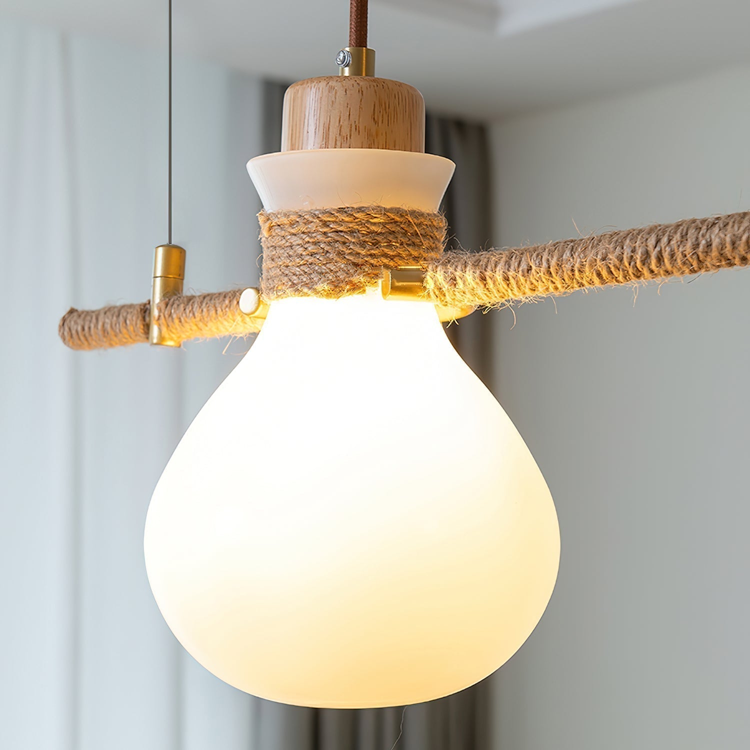 Votheor Einzigartig Seil Glas Pendelleuchte-Letslighting