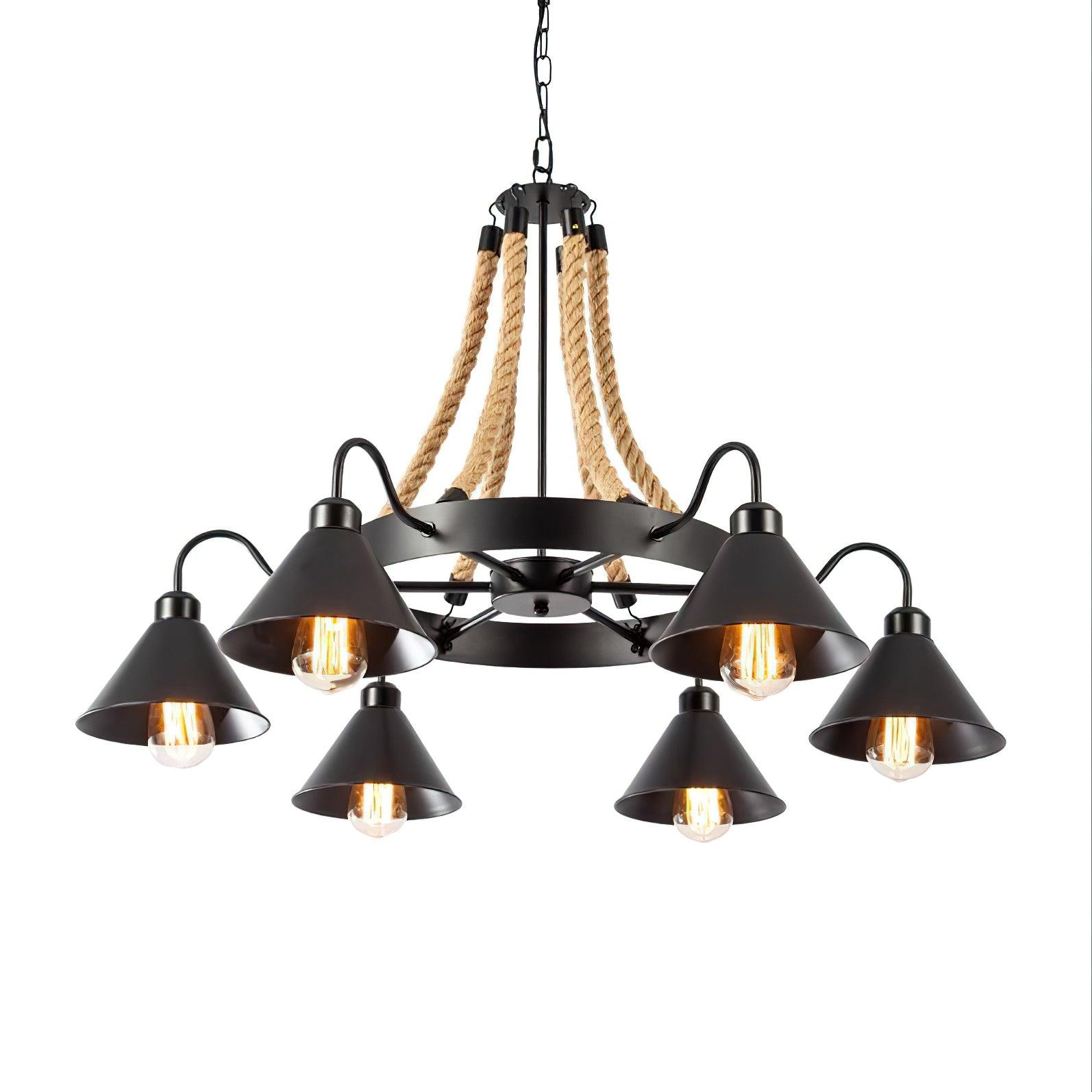 Aiden Industrial Metal Chandelier - Blowlighting