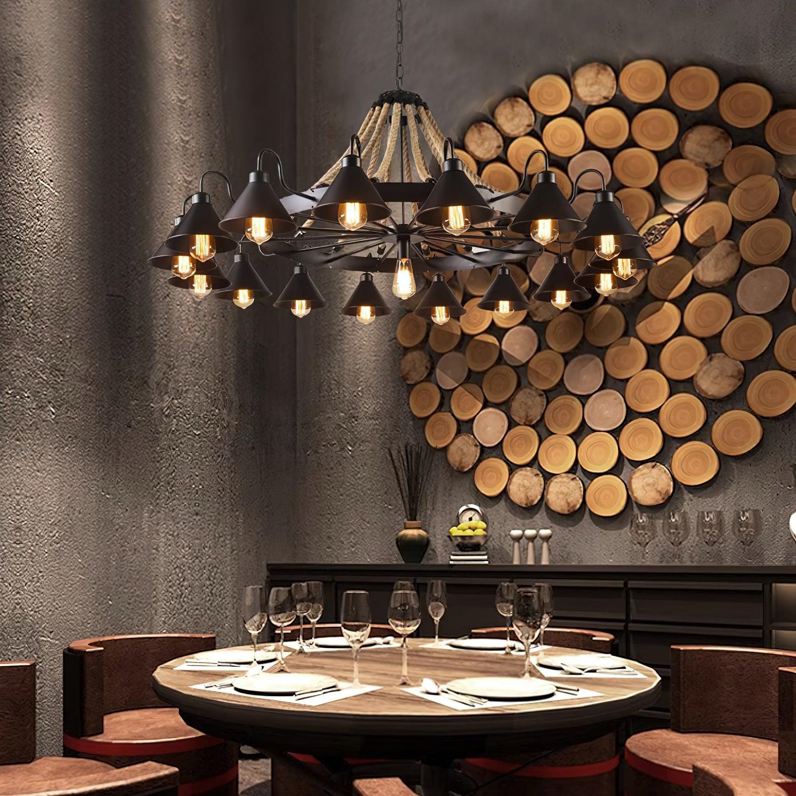 Aiden Industrial Metal Chandelier - Blowlighting