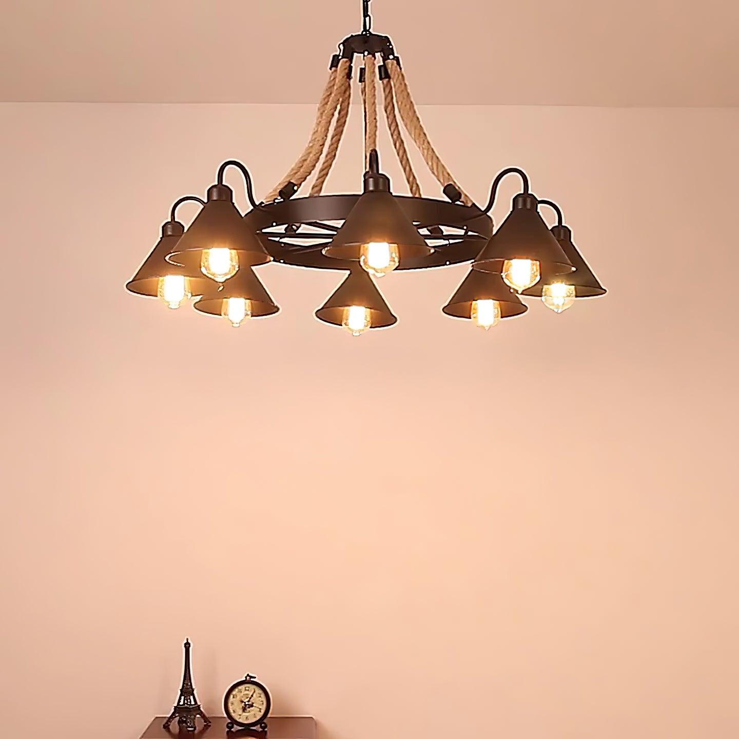 Aiden Industrial Metal Chandelier - Blowlighting