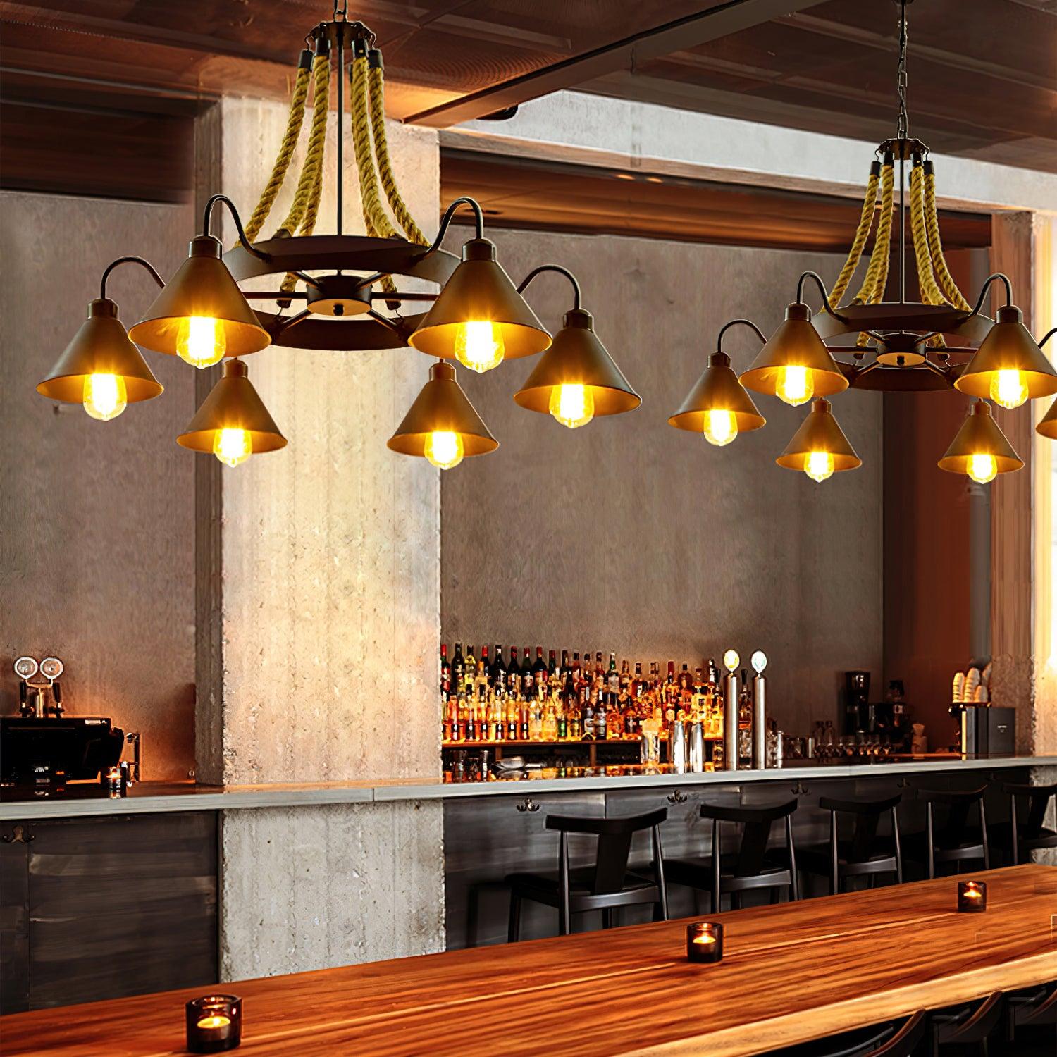 Aiden Industrial Metal Chandelier - Blowlighting