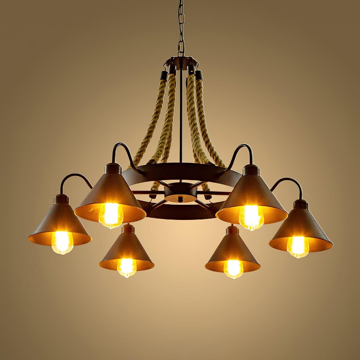 Aiden Industrial Metal Chandelier - Blowlighting