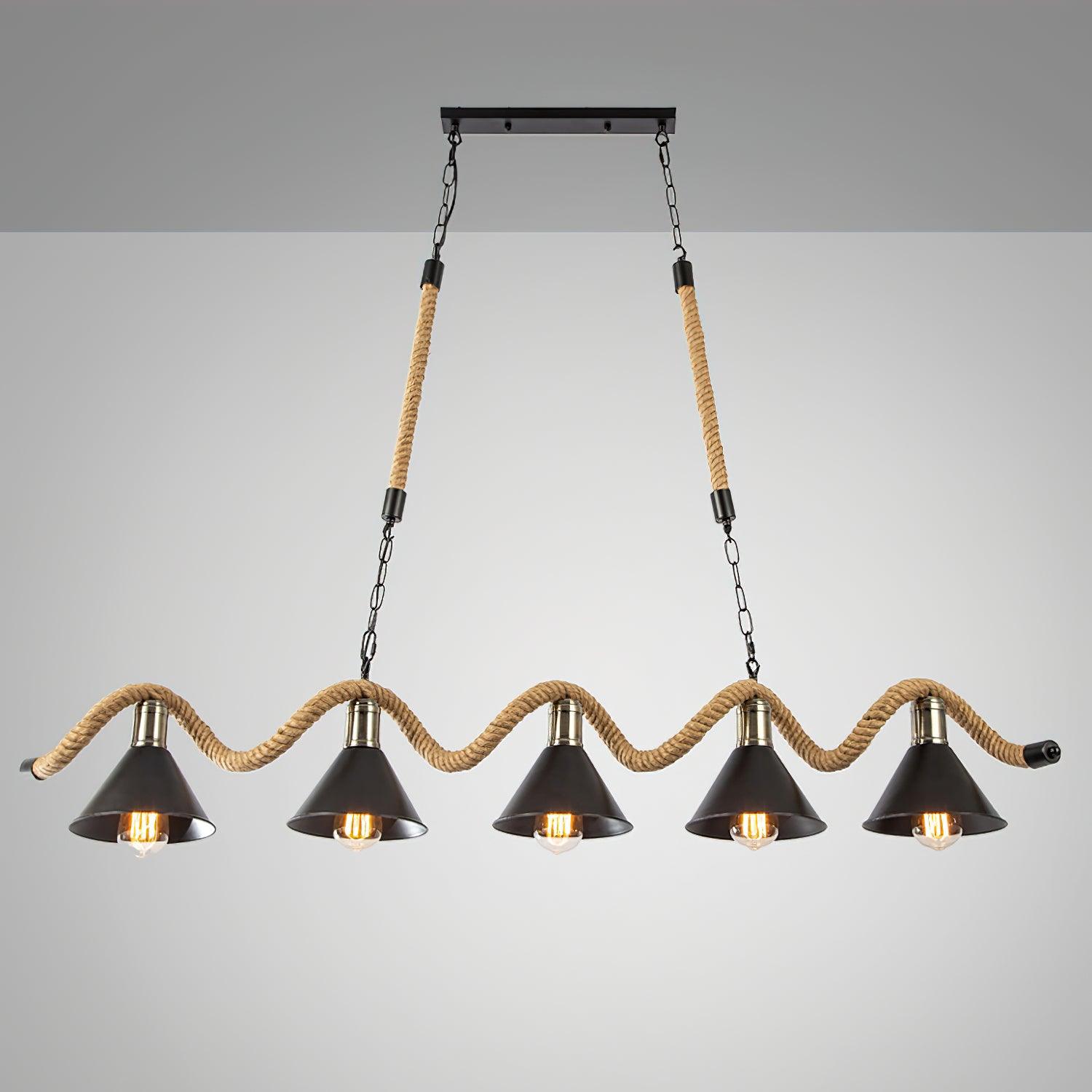 Lustra Kronleuchter Hanfseil Industrial Wave-Letslighting