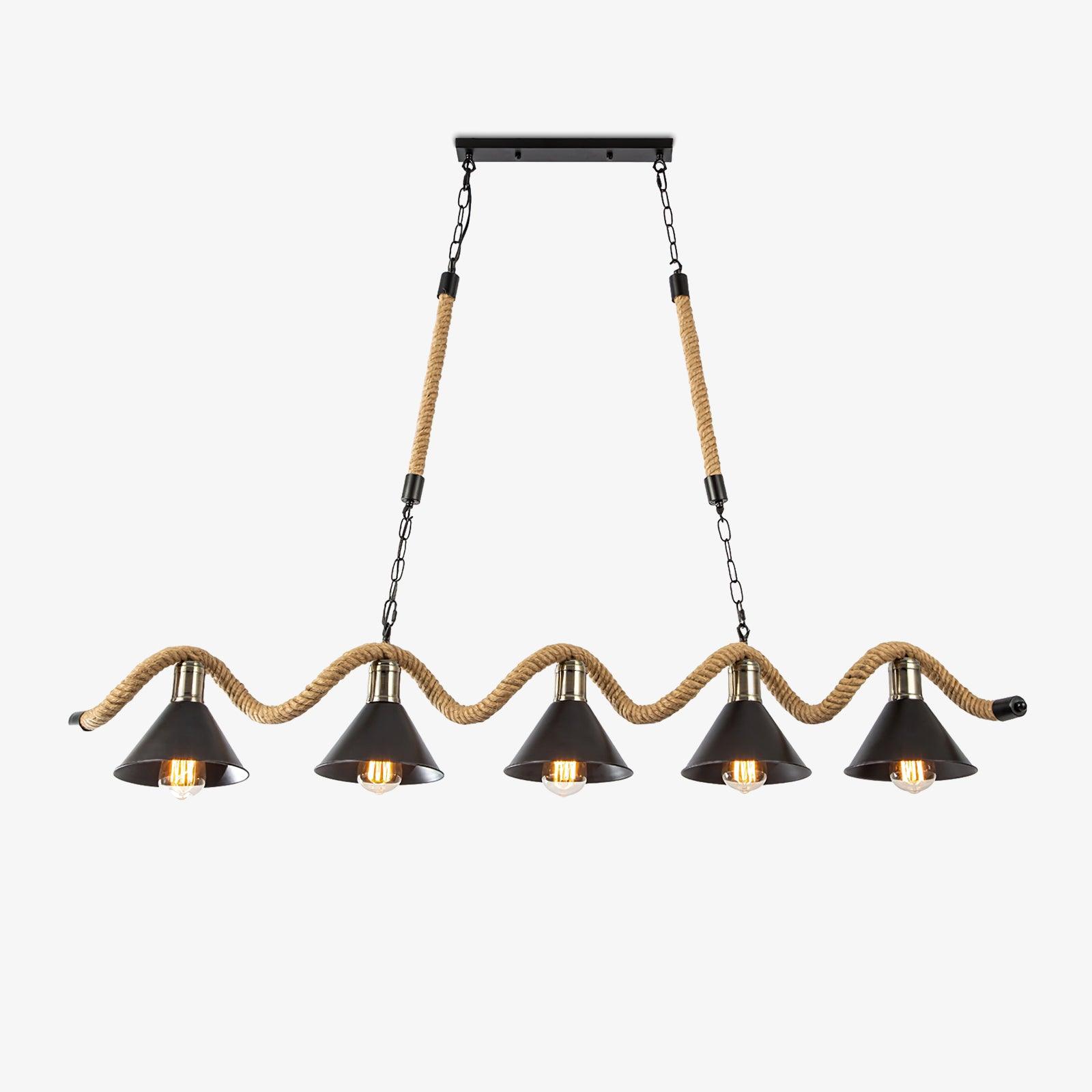 Lustra Kronleuchter Hanfseil Industrial Wave-Letslighting
