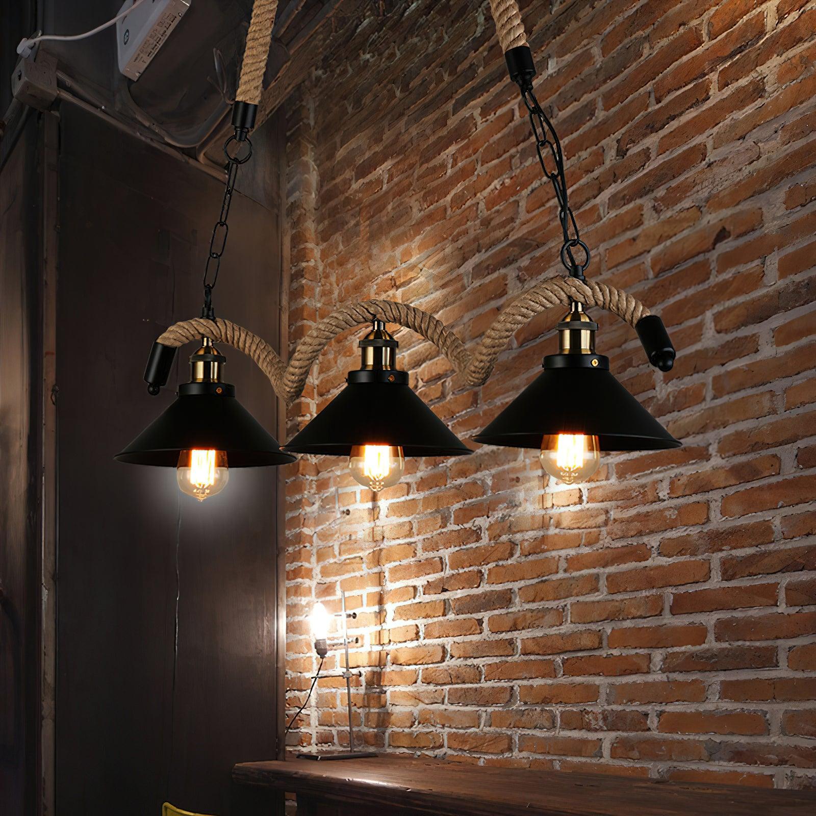 Lustra Kronleuchter Hanfseil Industrial Wave-Letslighting