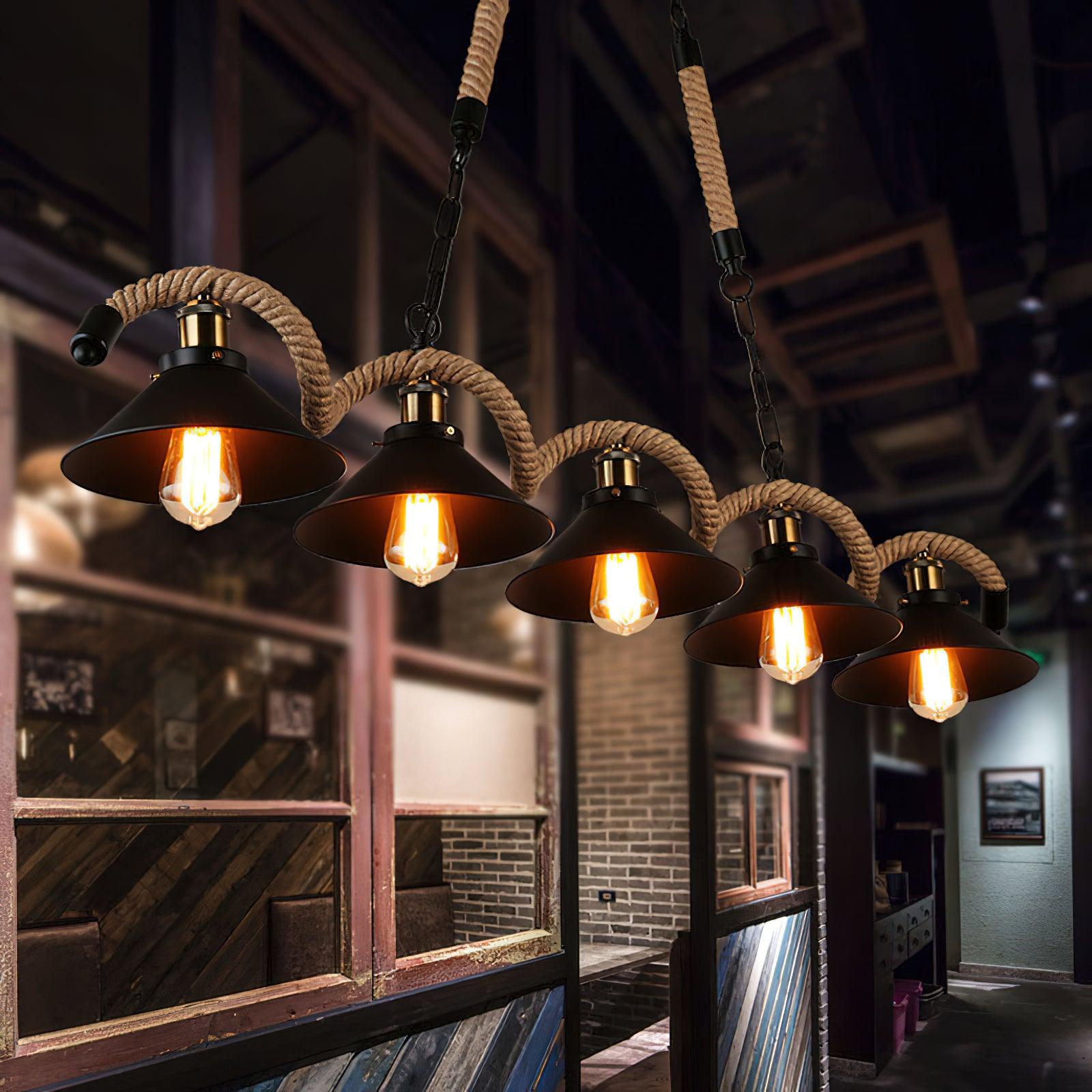 Lustra Kronleuchter Hanfseil Industrial Wave-Letslighting