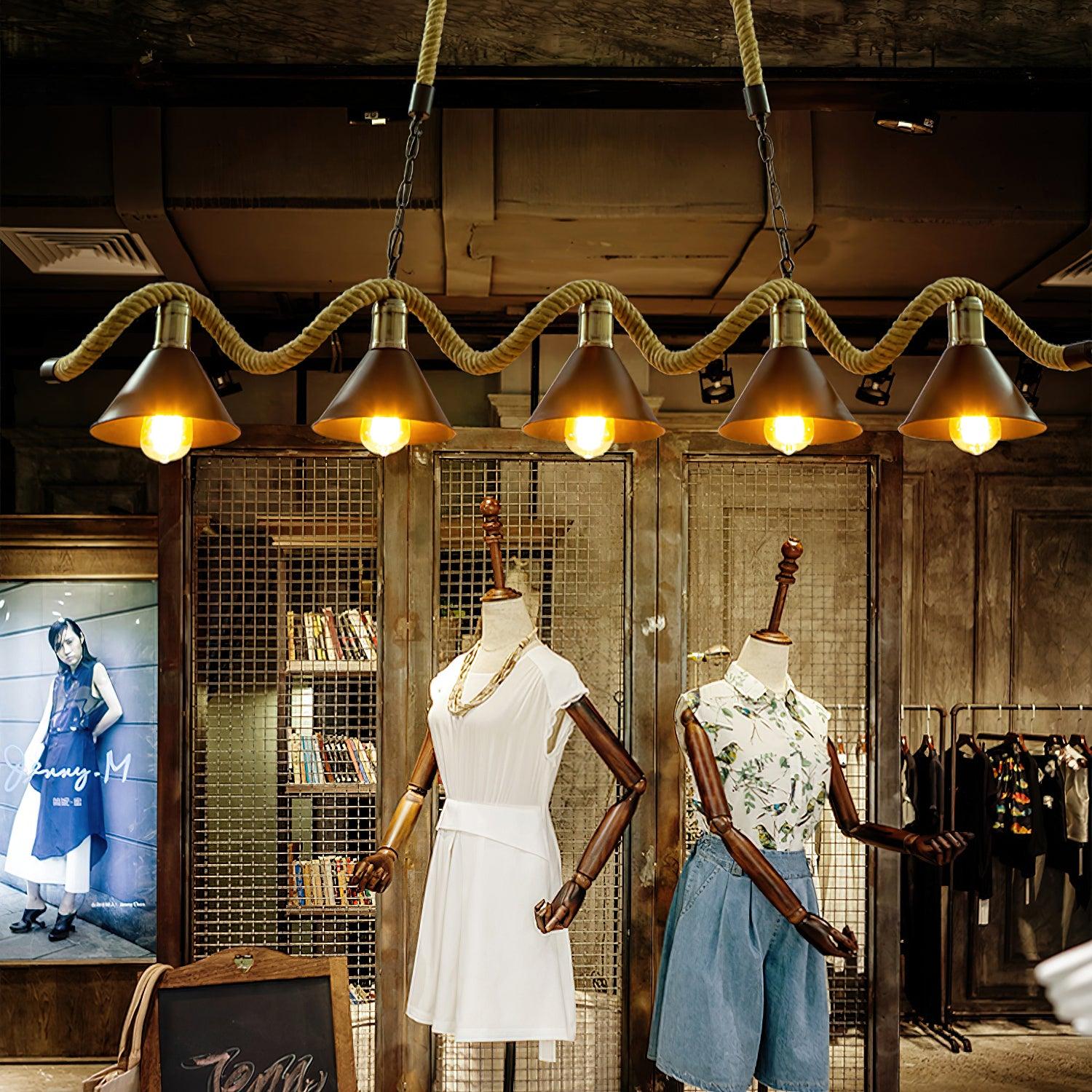 Lustra Kronleuchter Hanfseil Industrial Wave-Letslighting