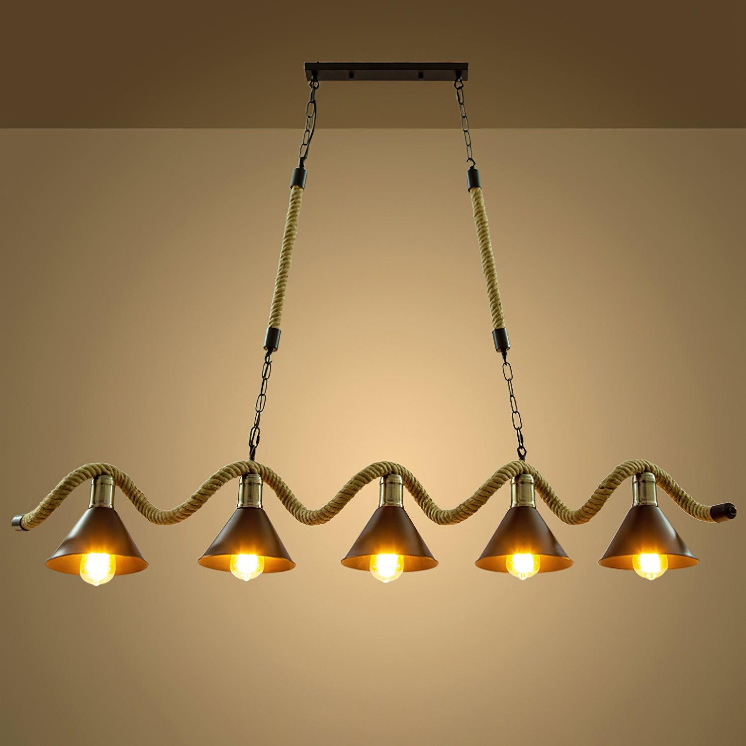 Lustra Kronleuchter Hanfseil Industrial Wave-Letslighting