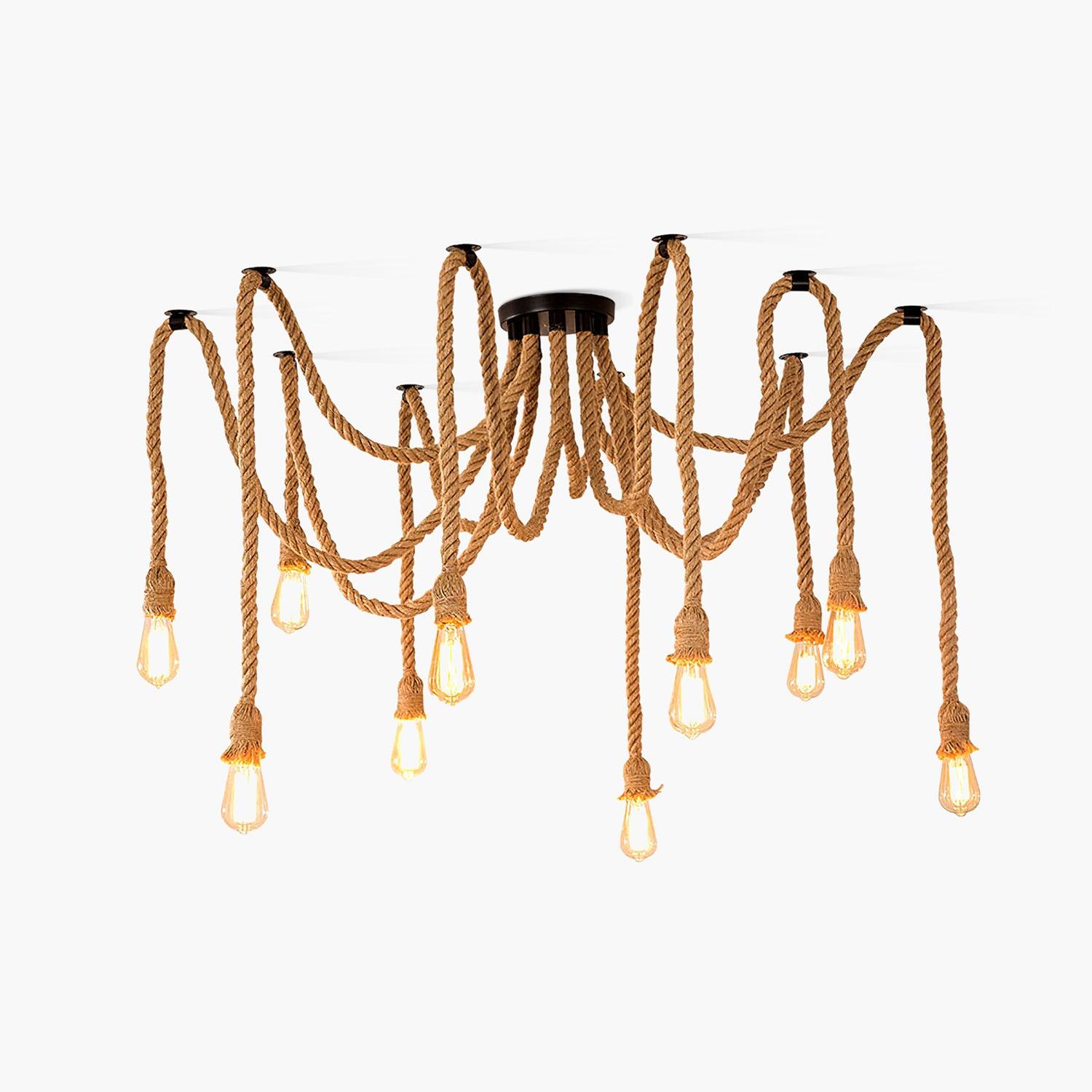 Lustra Kronleuchter Hanfseil Industrial Retro-Letslighting