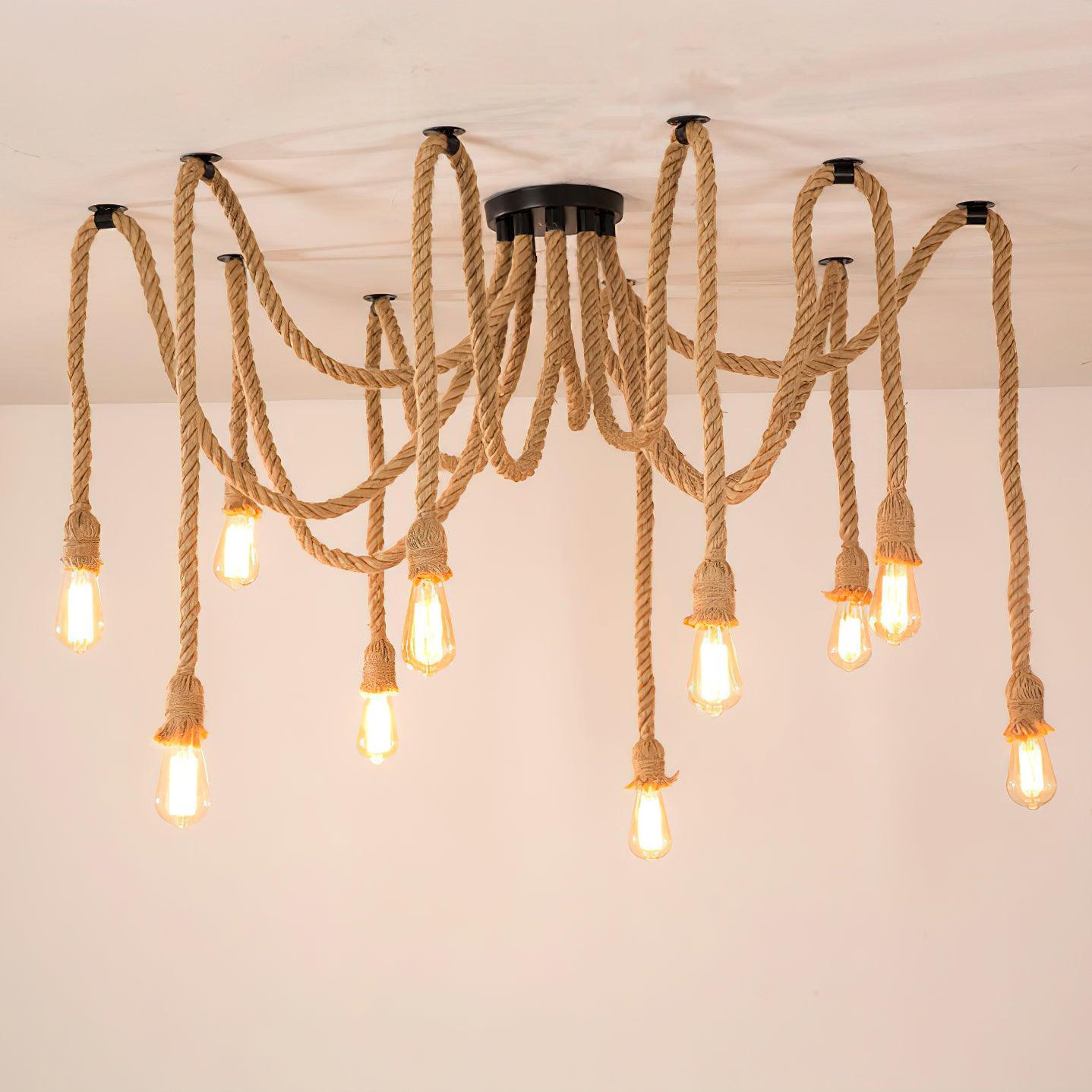 Lustra Kronleuchter Hanfseil Industrial Retro-Letslighting