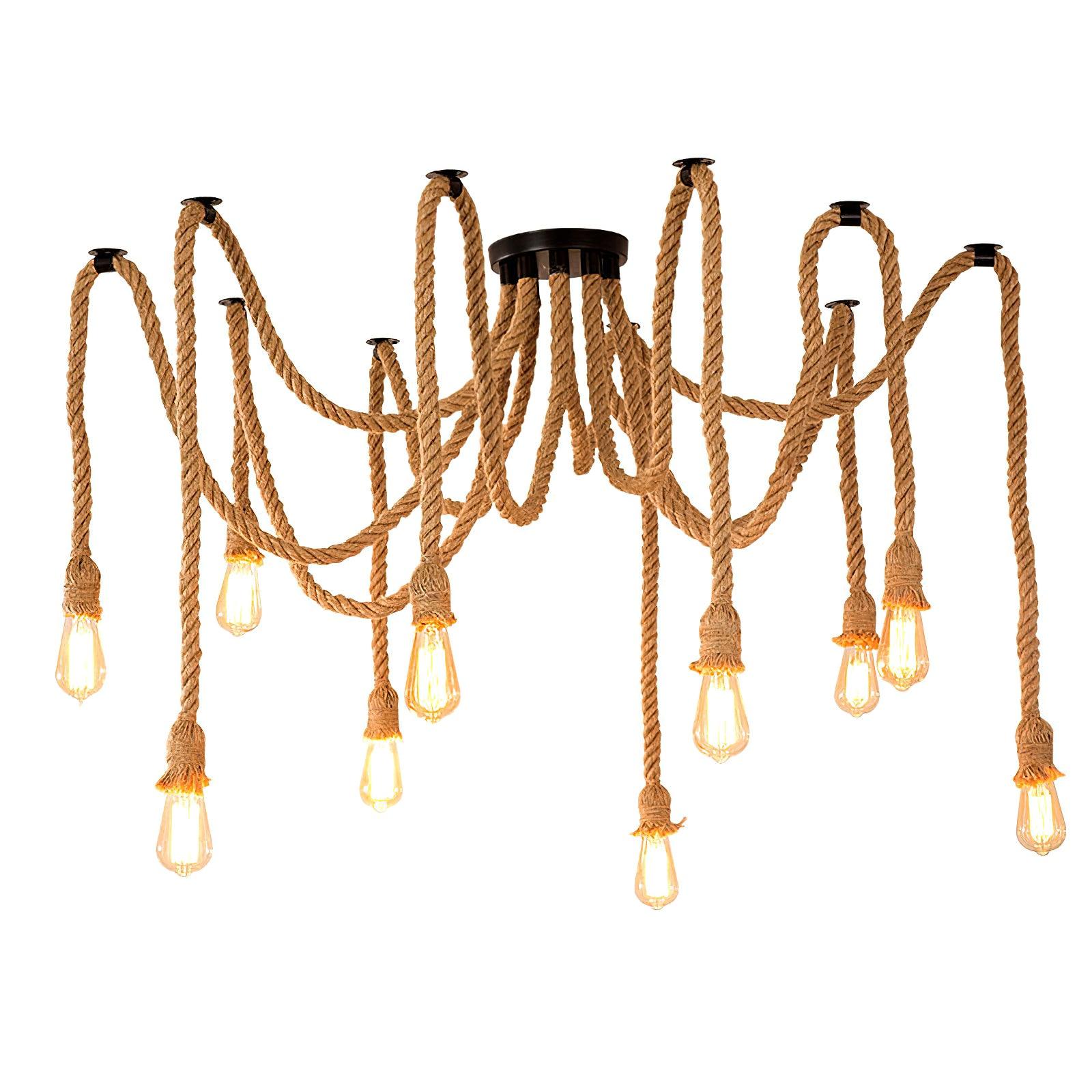 Lustra Kronleuchter Hanfseil Industrial Retro-Letslighting