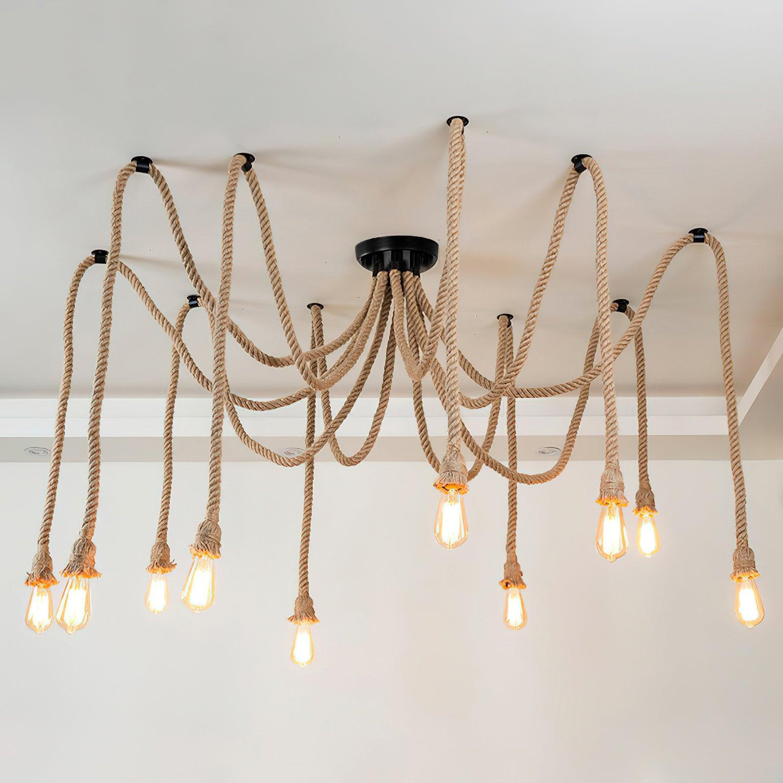 Lustra Kronleuchter Hanfseil Industrial Retro-Letslighting