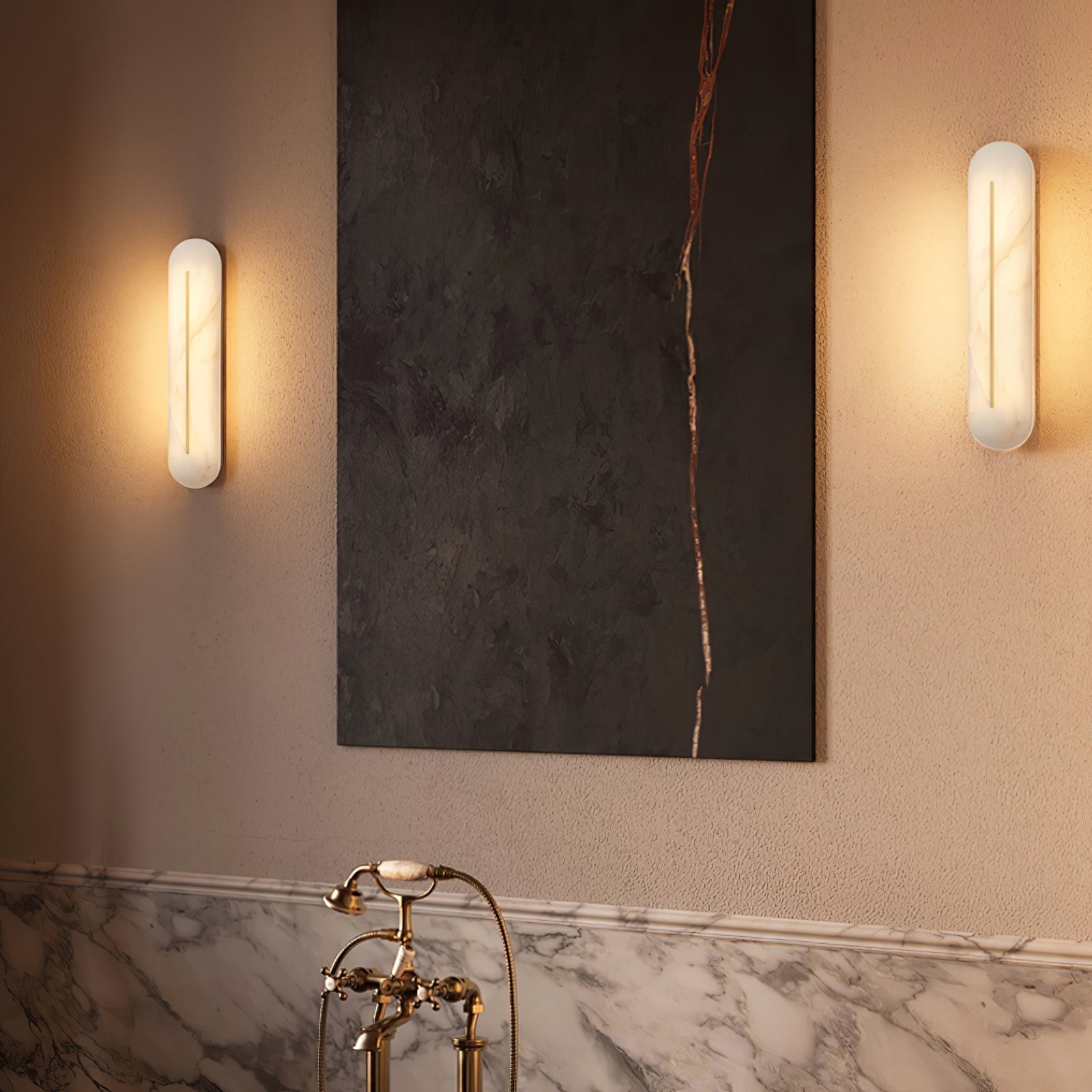 Armaryra Oblong Alabaster Wall Light - Neutralighting
