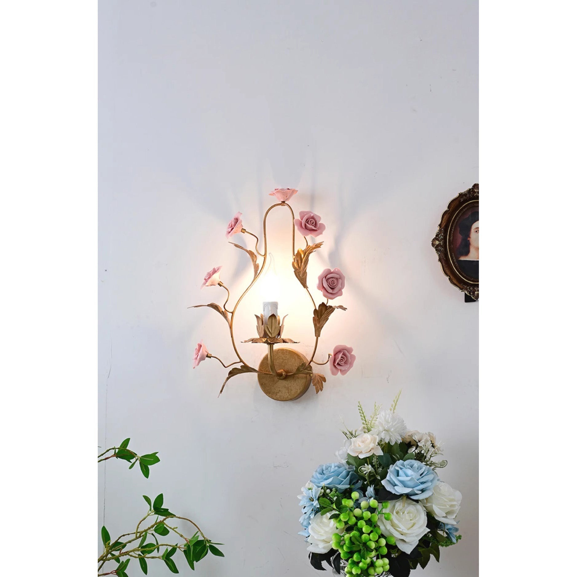 Orvara Florale Keramik-Wandleuchte-Letslighting