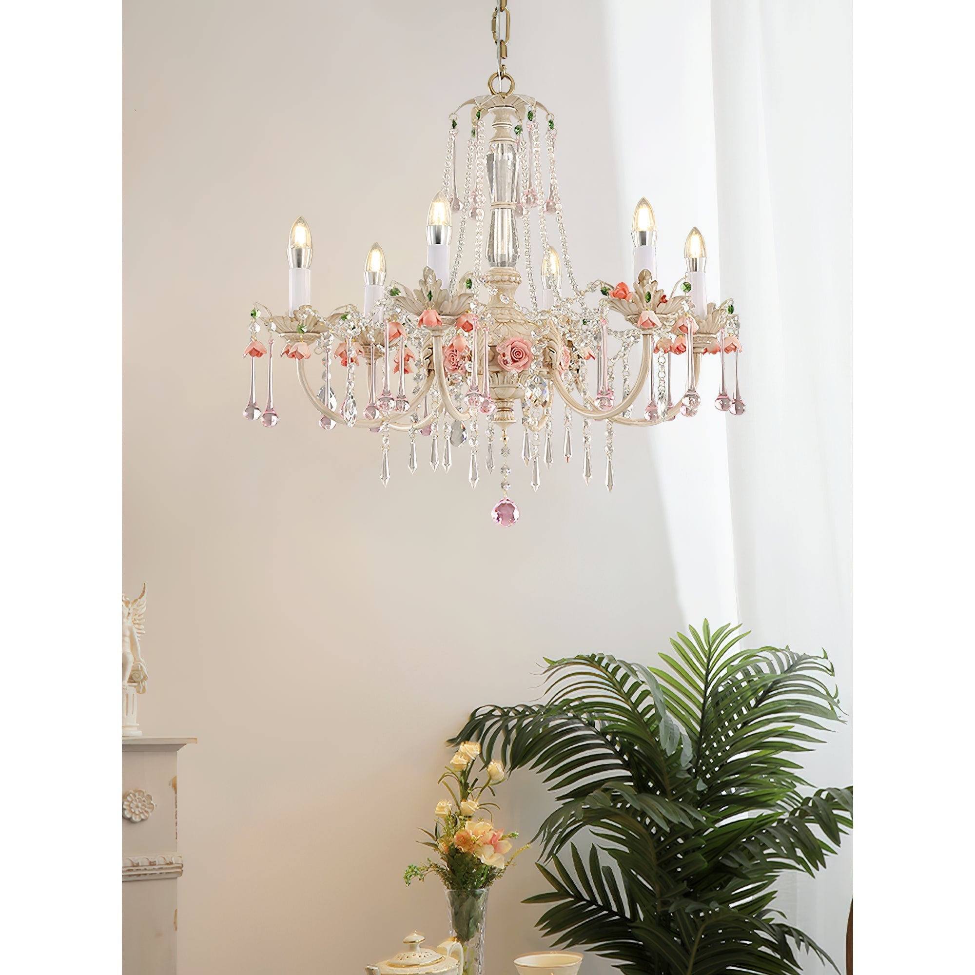 Cusoren Postmoderne Luxus Rose Keramik Kronleuchter-Letslighting