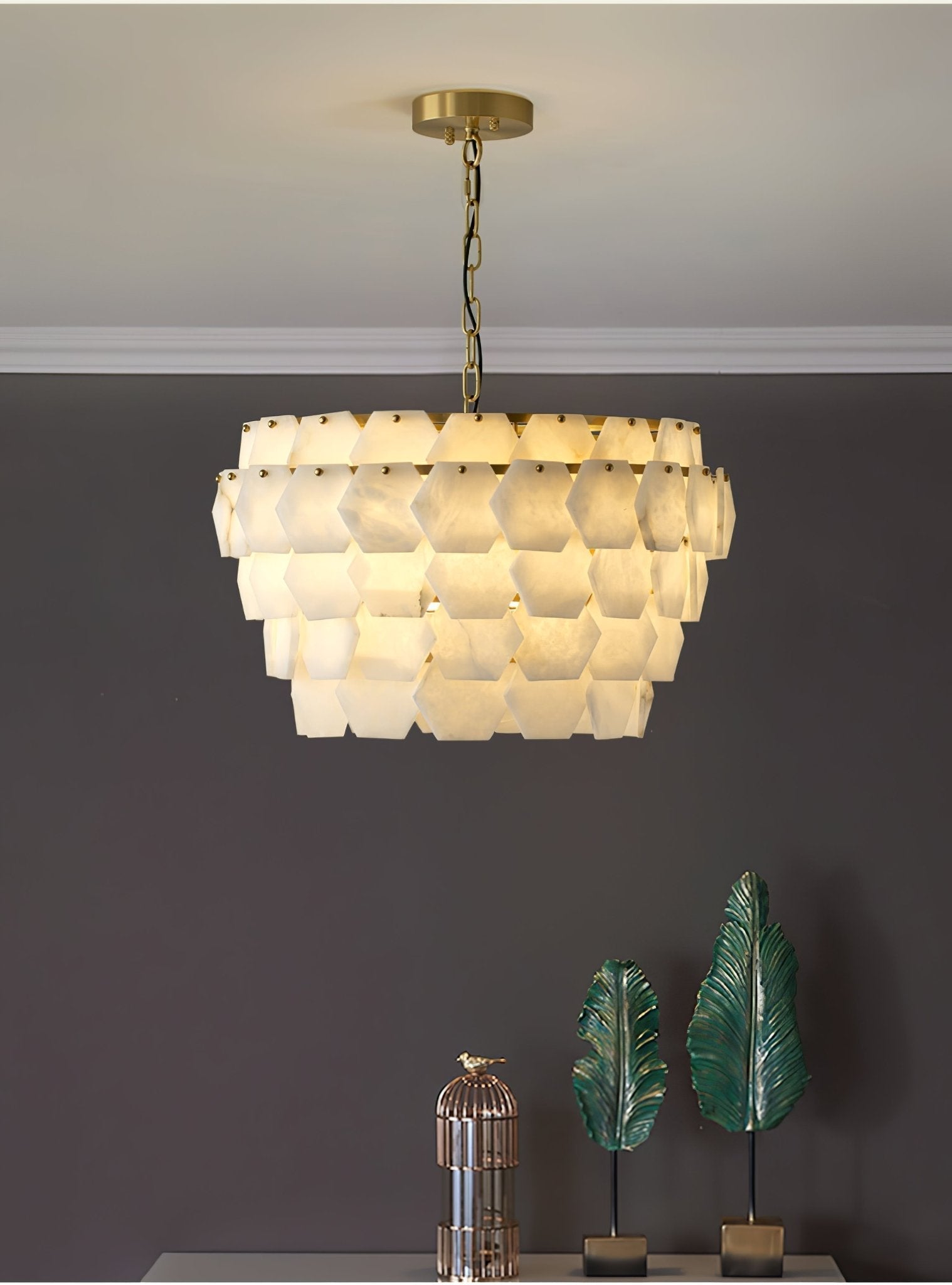 Evenaris Honeycomb Alabaster Chandelier - Neutralighting
