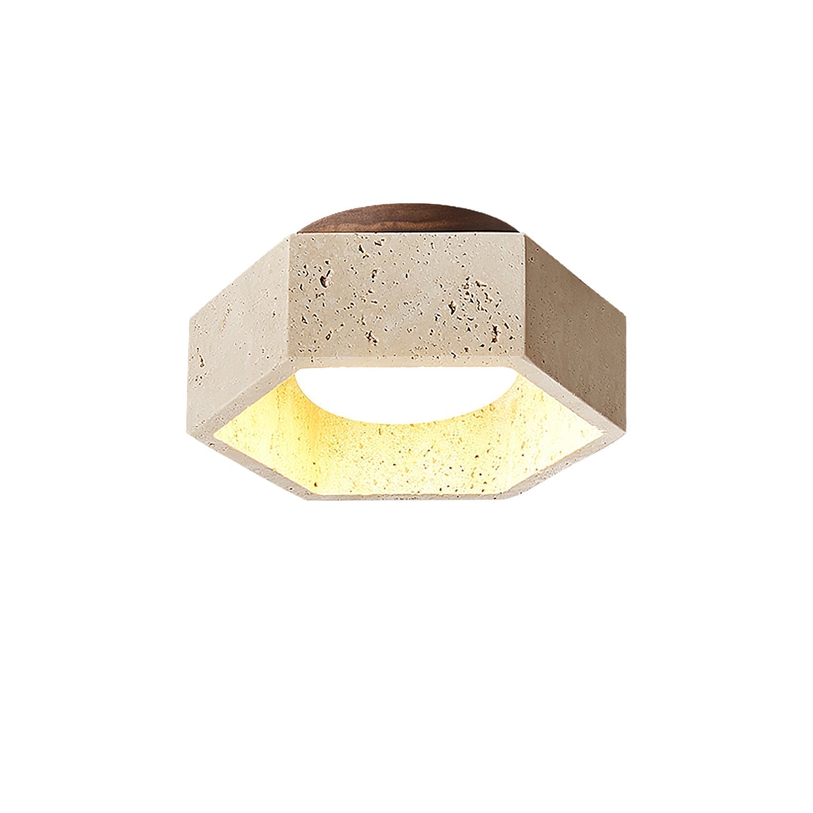 Hexara Travertine Hexagonal Ceiling Light - Neutralighting