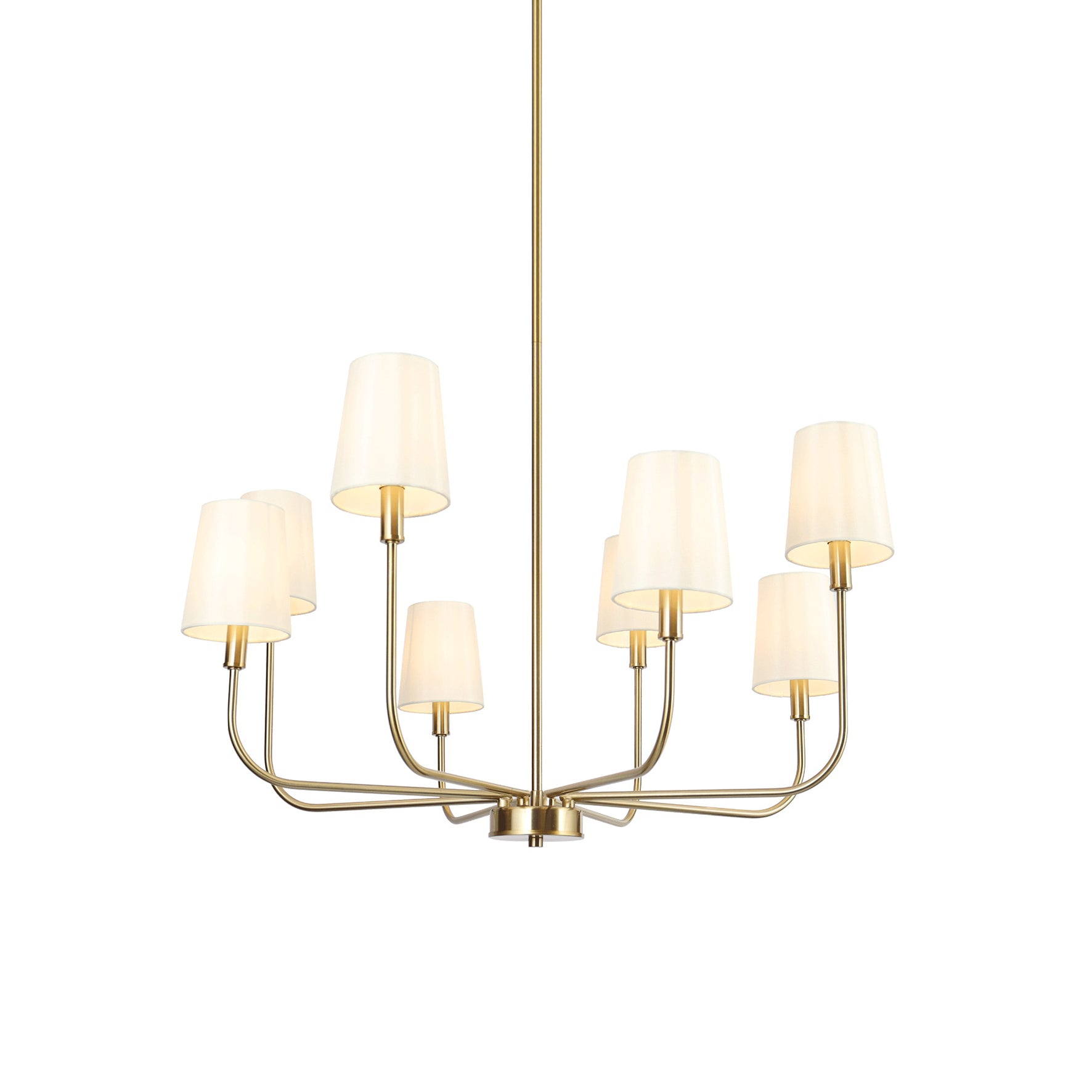Nysilan Industrieller Vintage Kronleuchter aus Messing mit Stoffbezug-Letslighting