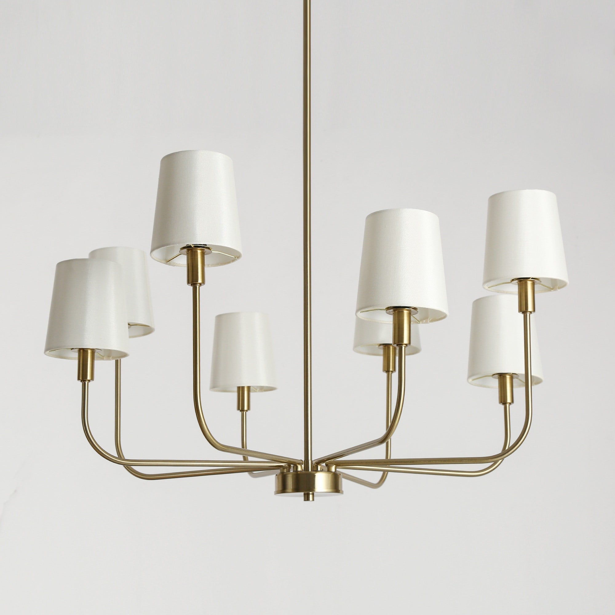 Nysilan Industrieller Vintage Kronleuchter aus Messing mit Stoffbezug-Letslighting