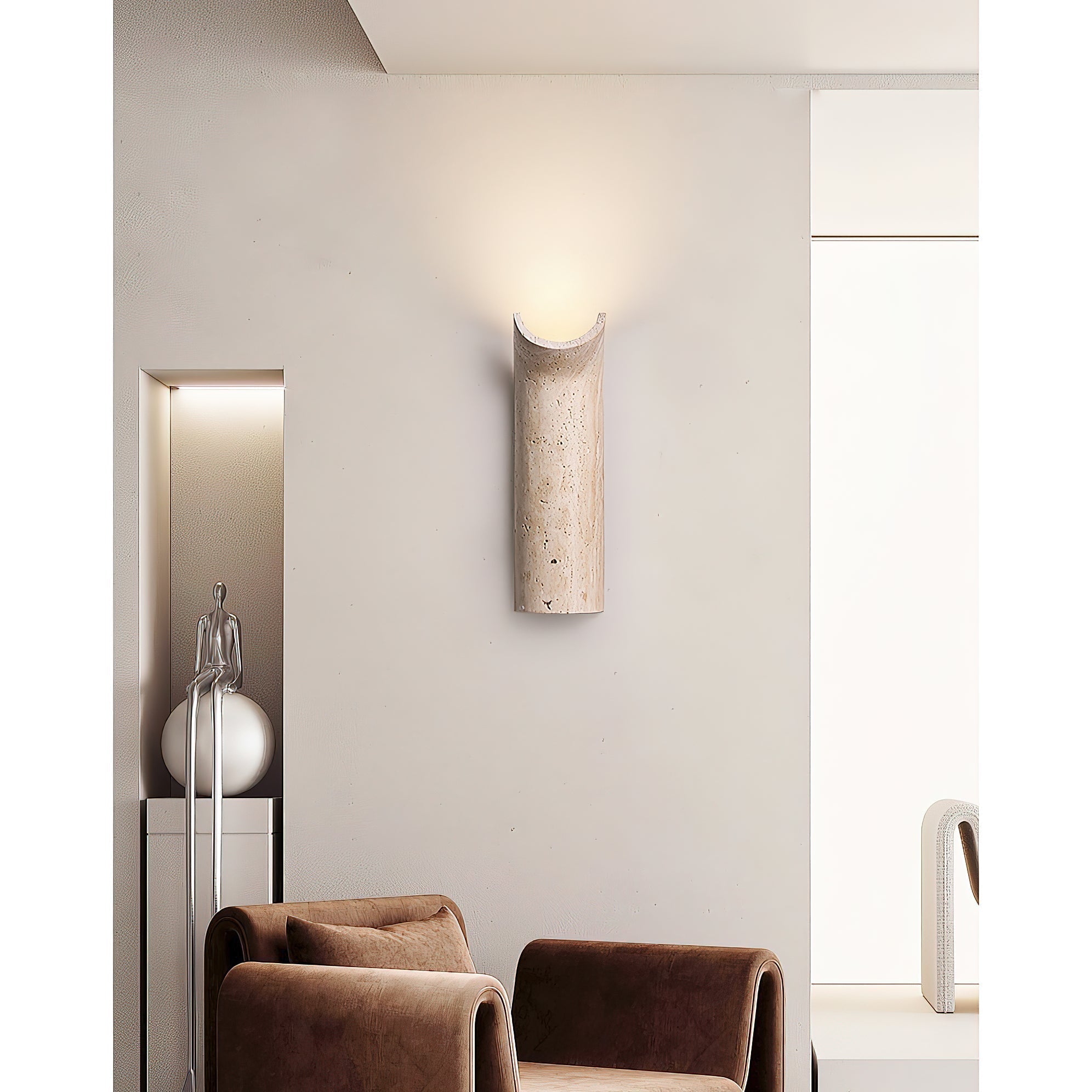 Cusolion Modern Minimalist Travertine Wall Lamp - Letslighting
