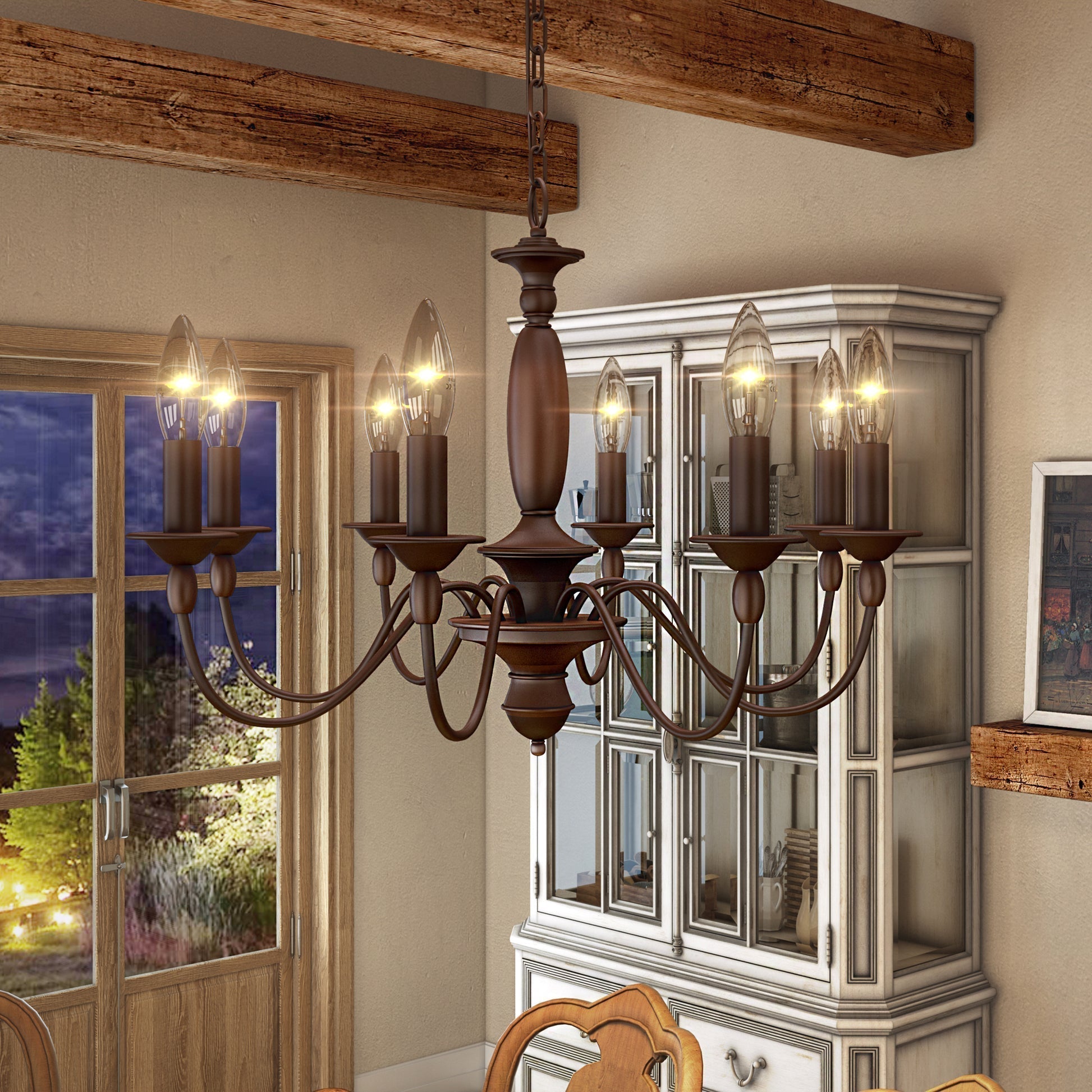 Cutheus Vintage Industrie Holz Kronleuchter-Letslighting