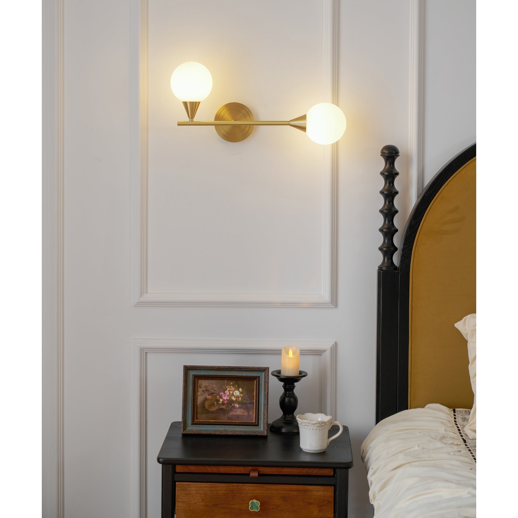Holten Verstellbare Messing-Glas Wandleuchte-Letslighting