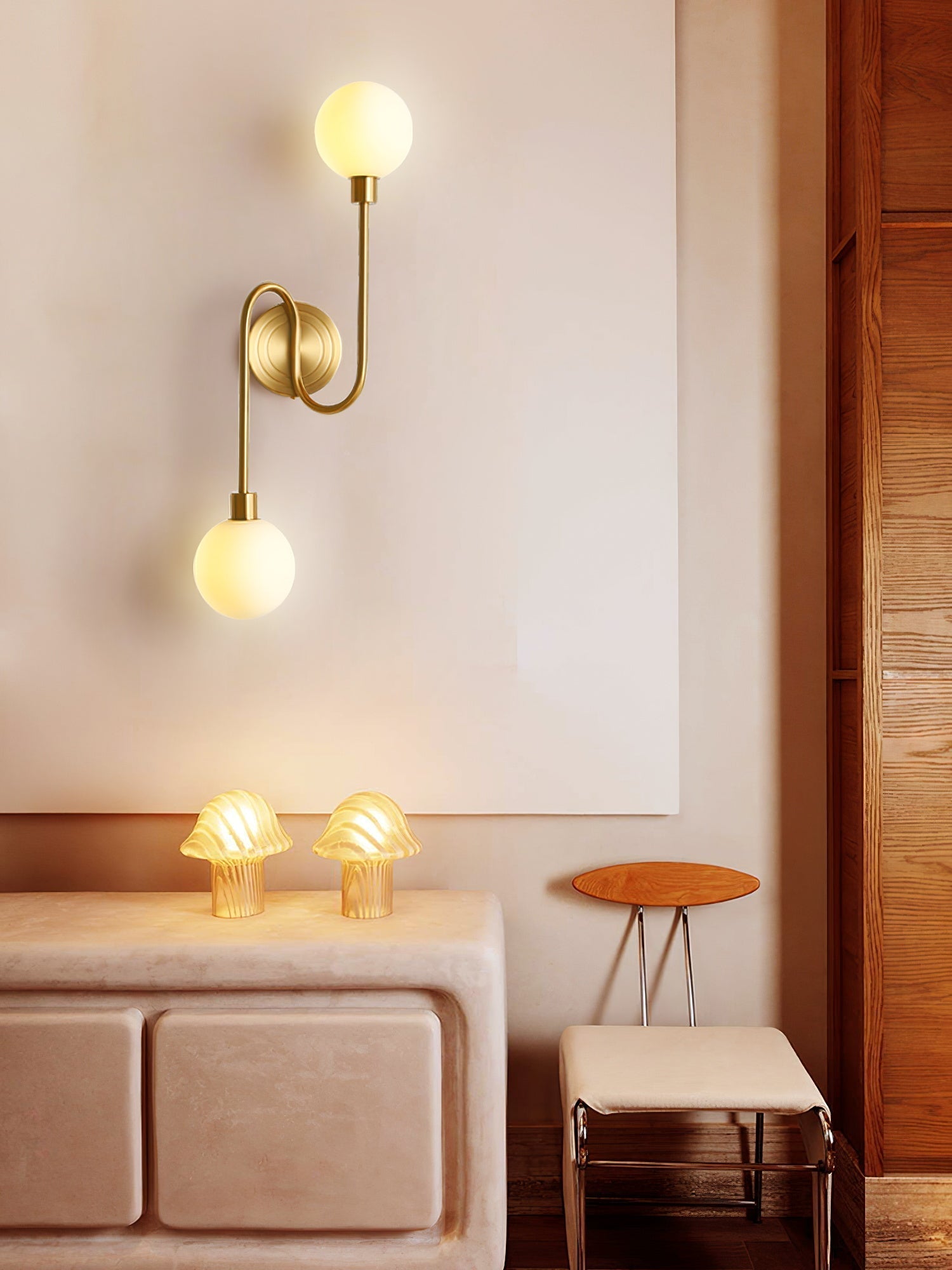 Holten Verstellbare Messing-Glas Wandleuchte-Letslighting