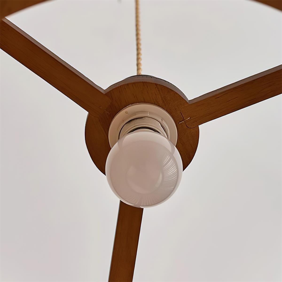 Gudon Pendelleuchte Natur Rattan & Holz Zylinder-Letslighting