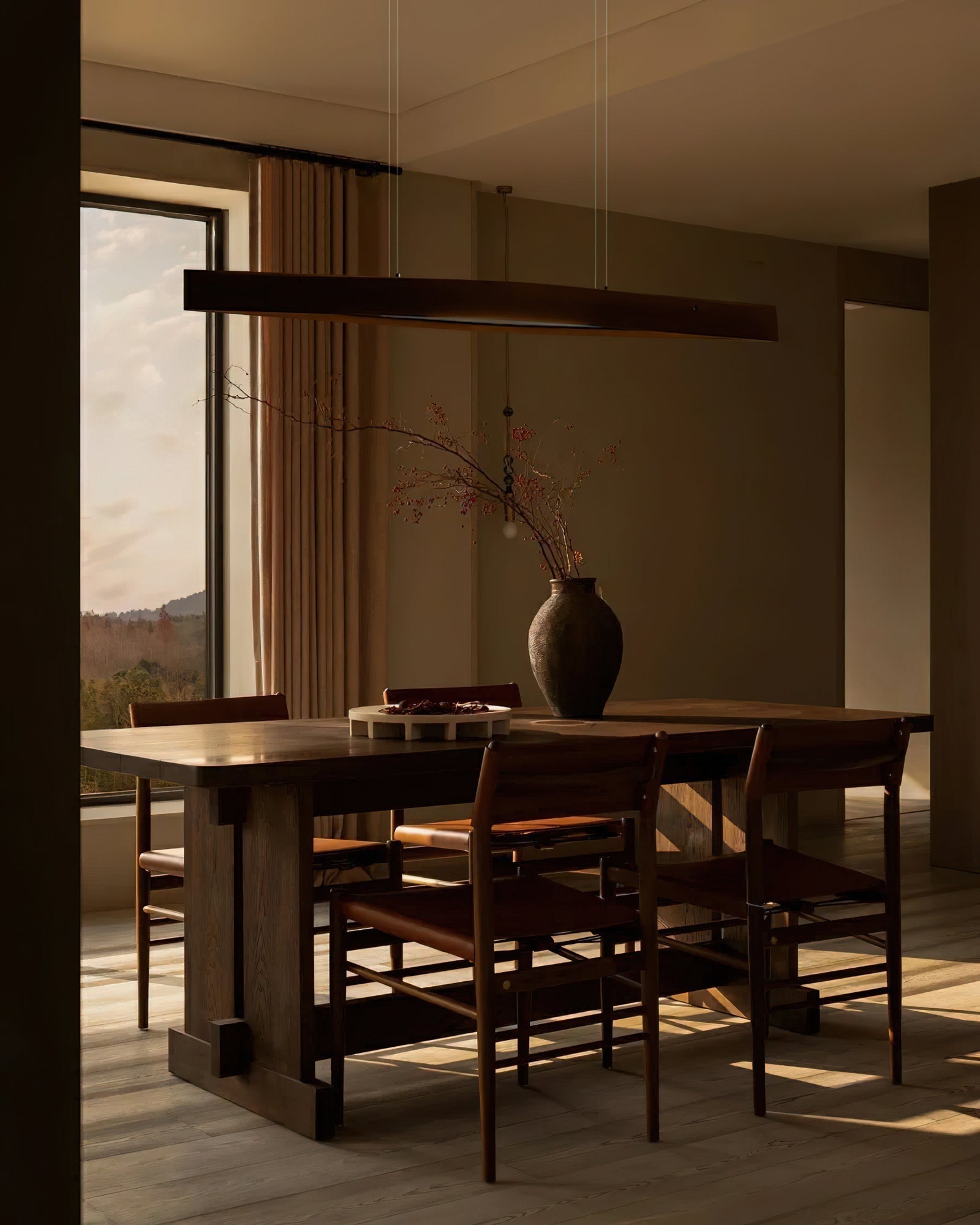 Horizon Linear Wood Pendant Lamp - Blowlighting